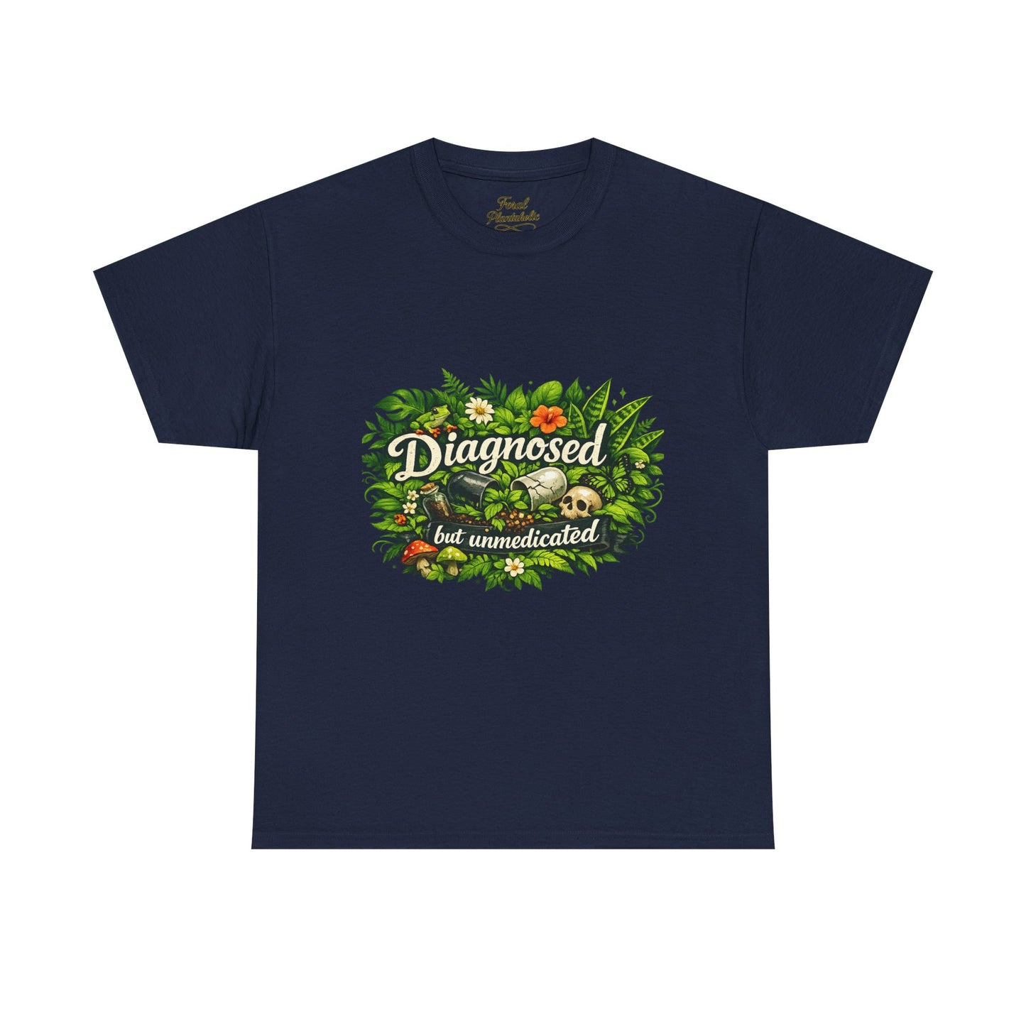 T-Shirt — "Diagnosed but Unmedicated" Floral Mental Health Awareness Tee