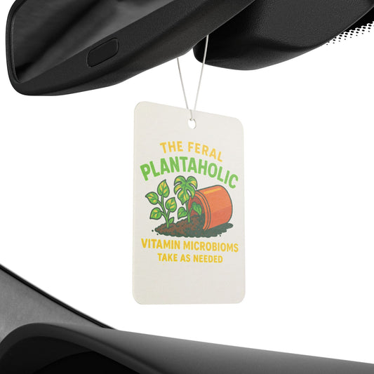 Funky Car Air Freshener - Plantaholic Vibes, Cute Car Accessory, Gift for Plant Lovers, Home Fragrance, Eco-friendly Decor