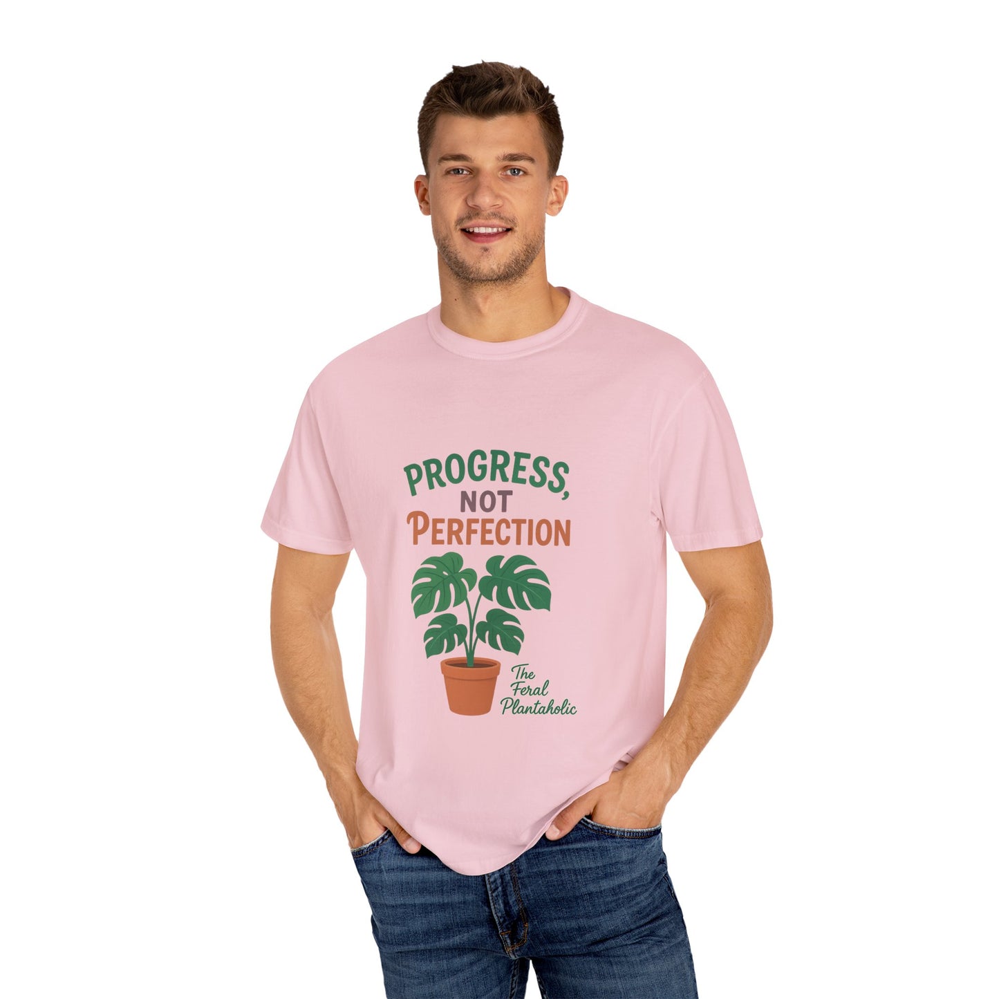 Progress Not Perfection Plant T-Shirt, Casual Unisex Tee, Gift for Plant Lovers, Eco-Friendly Fashion, Gardening Apparel, Relaxed Fit