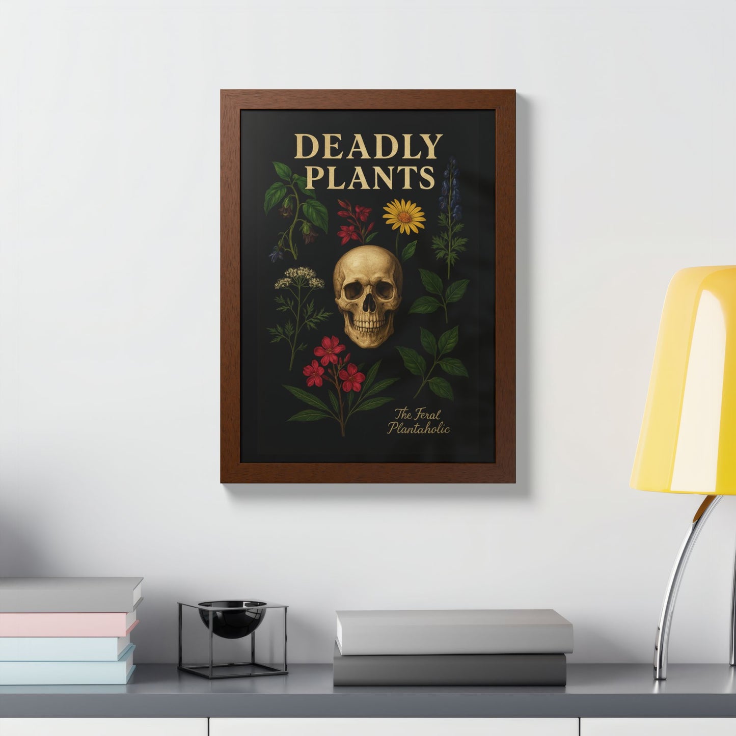 Deadly Plants Botanical Skull Framed Poster — Vintage Poisonous Plant Art