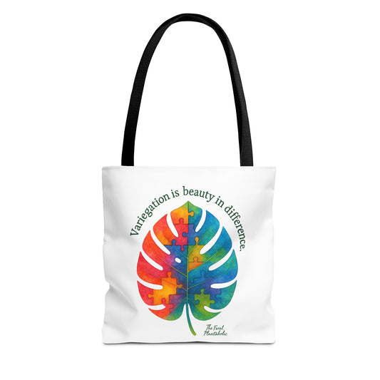 Colorful Monstera Leaf Tote Bag, Eco-Friendly Shopping Bag, Puzzle Aesthetic Purse, Nature Lover Gift, Art Tote for Every Occasion