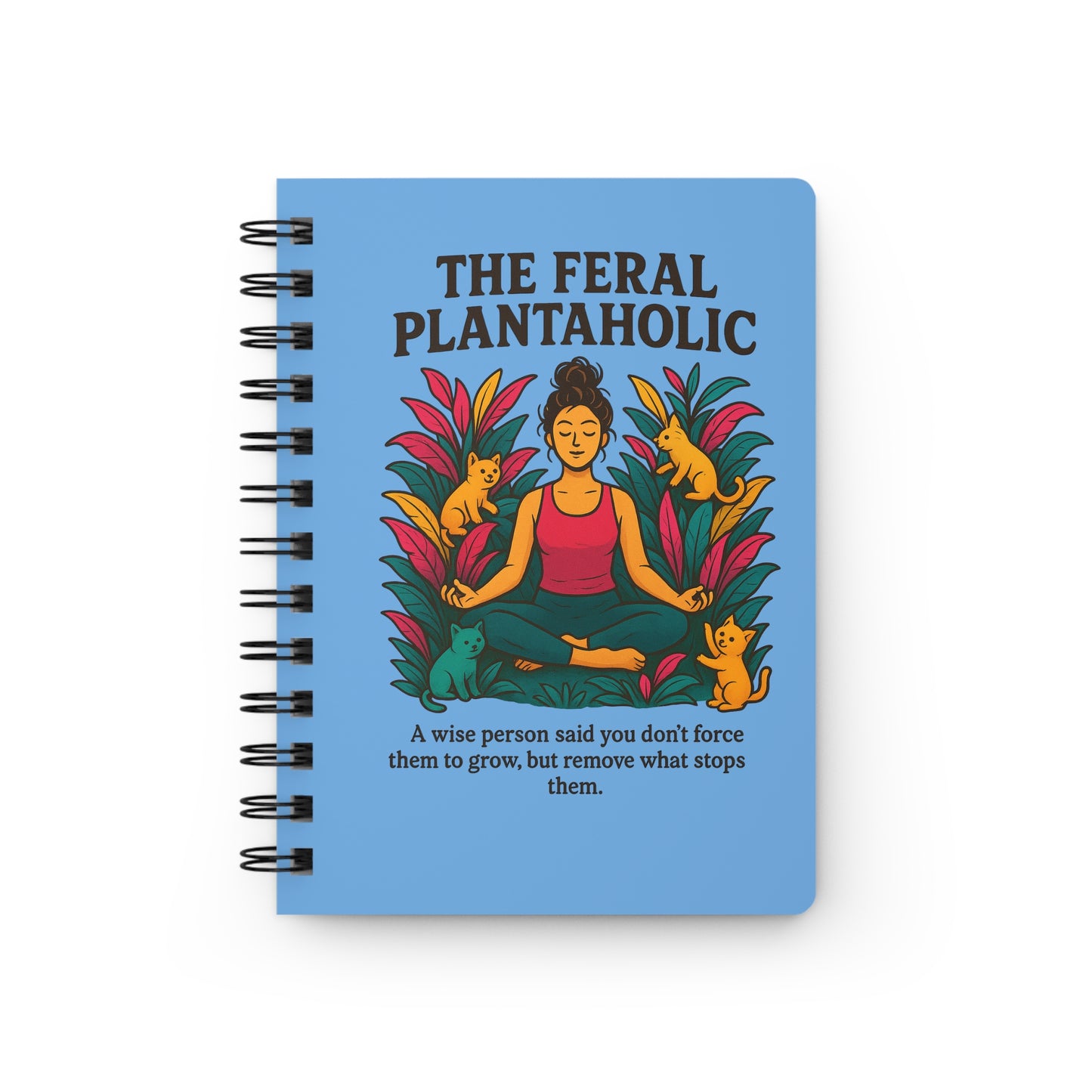 Inspirational Plant Lover Journal, Eco-Friendly Notebook, Gift for Gardeners, Cat Lover's Diary, Meditation Journal