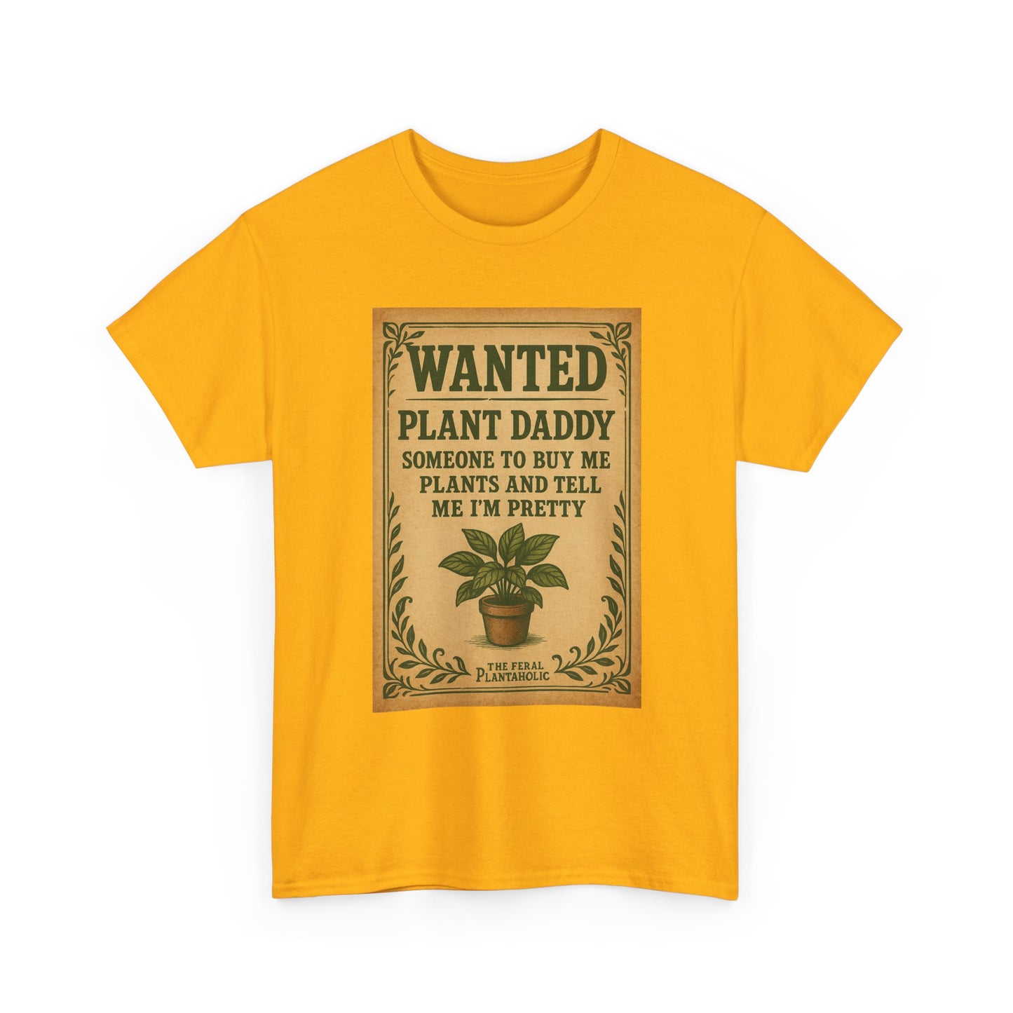 Wanted Plant Daddy Tee, Funny Plant Lover Shirt, Gift for Gardening Dad, Unisex Cotton T-Shirt, Cute Plant Dad Apparel