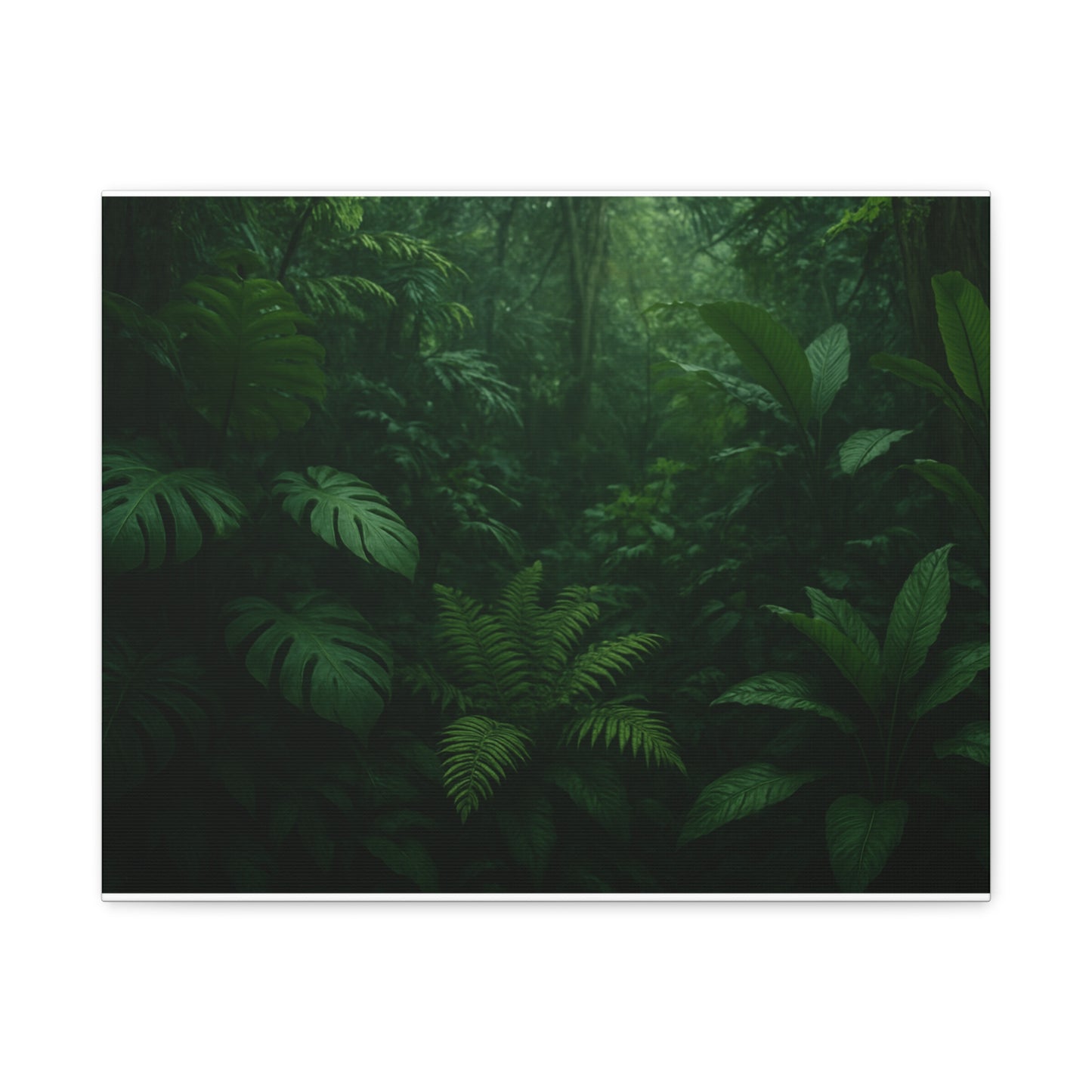 Jungle Matte Canvas Wall Art — Lush Green Tropical Forest Print (Stretched 1.25")