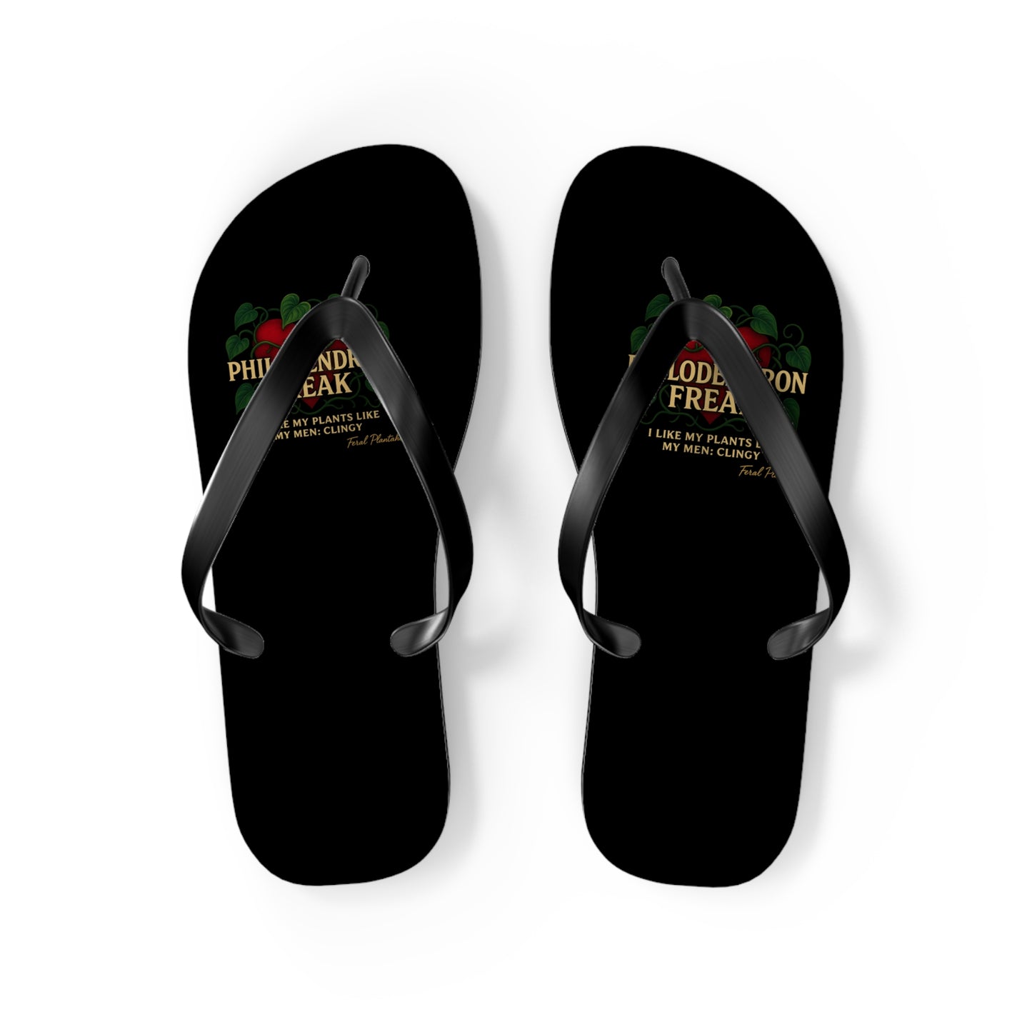 Philodendron Themed Flip Flops - Fun Summer Footwear, Beach Essentials, Gift for Fruit Lovers, Casual Sandals, Summer Vibes