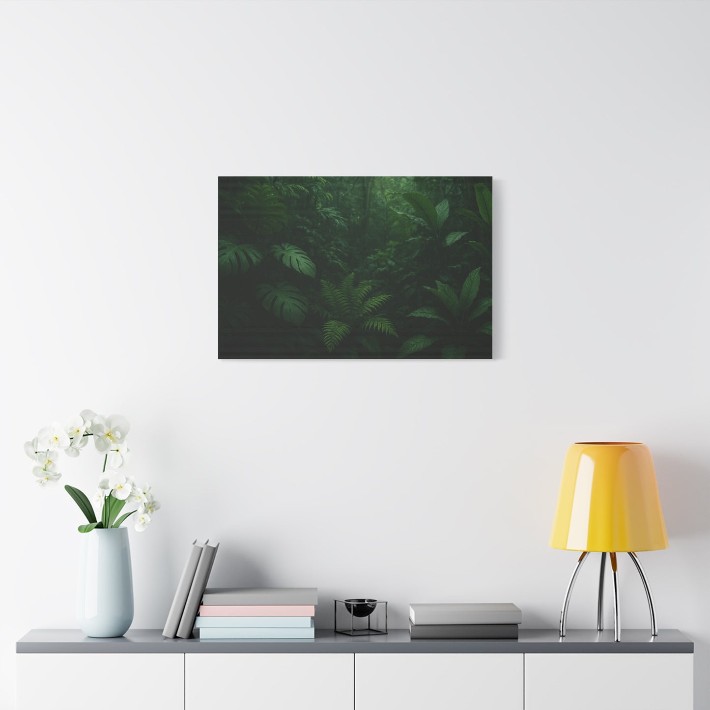 Jungle Matte Canvas Wall Art — Lush Green Tropical Forest Print (Stretched 1.25")