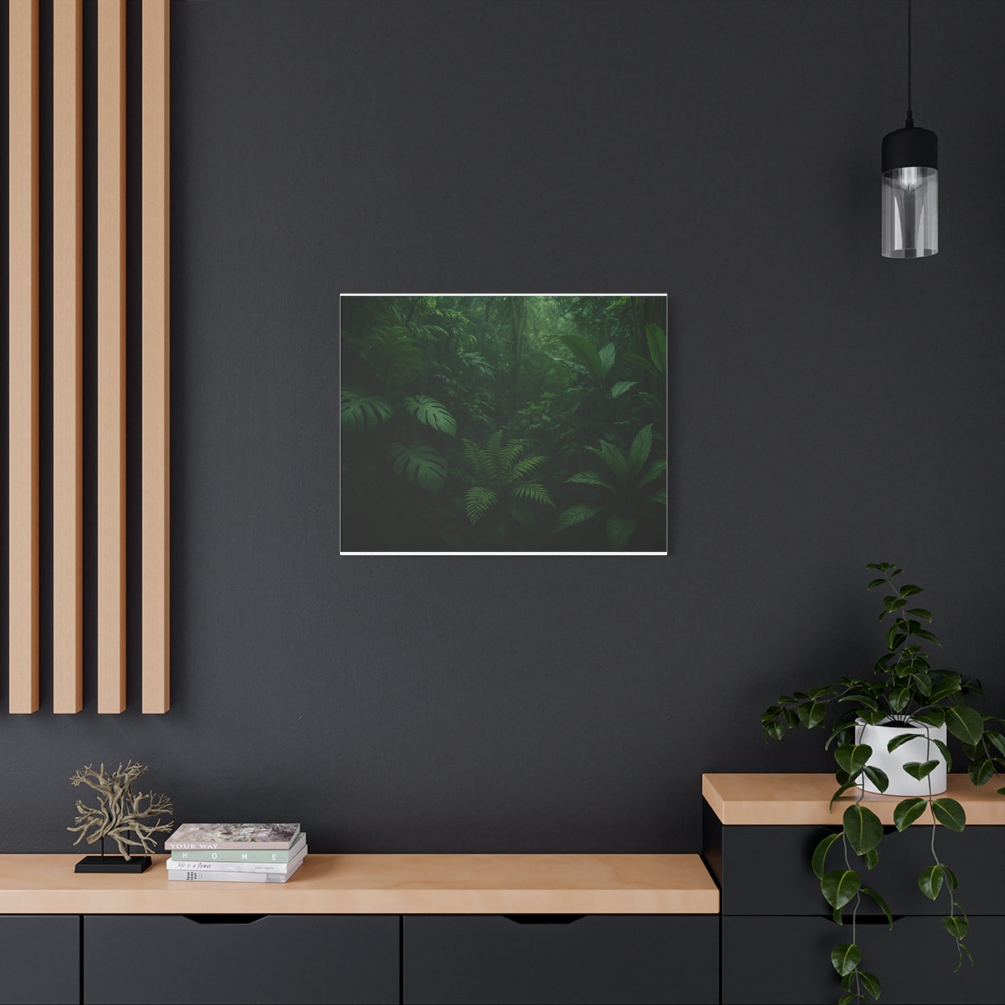 Jungle Matte Canvas Wall Art — Lush Green Tropical Forest Print (Stretched 1.25")