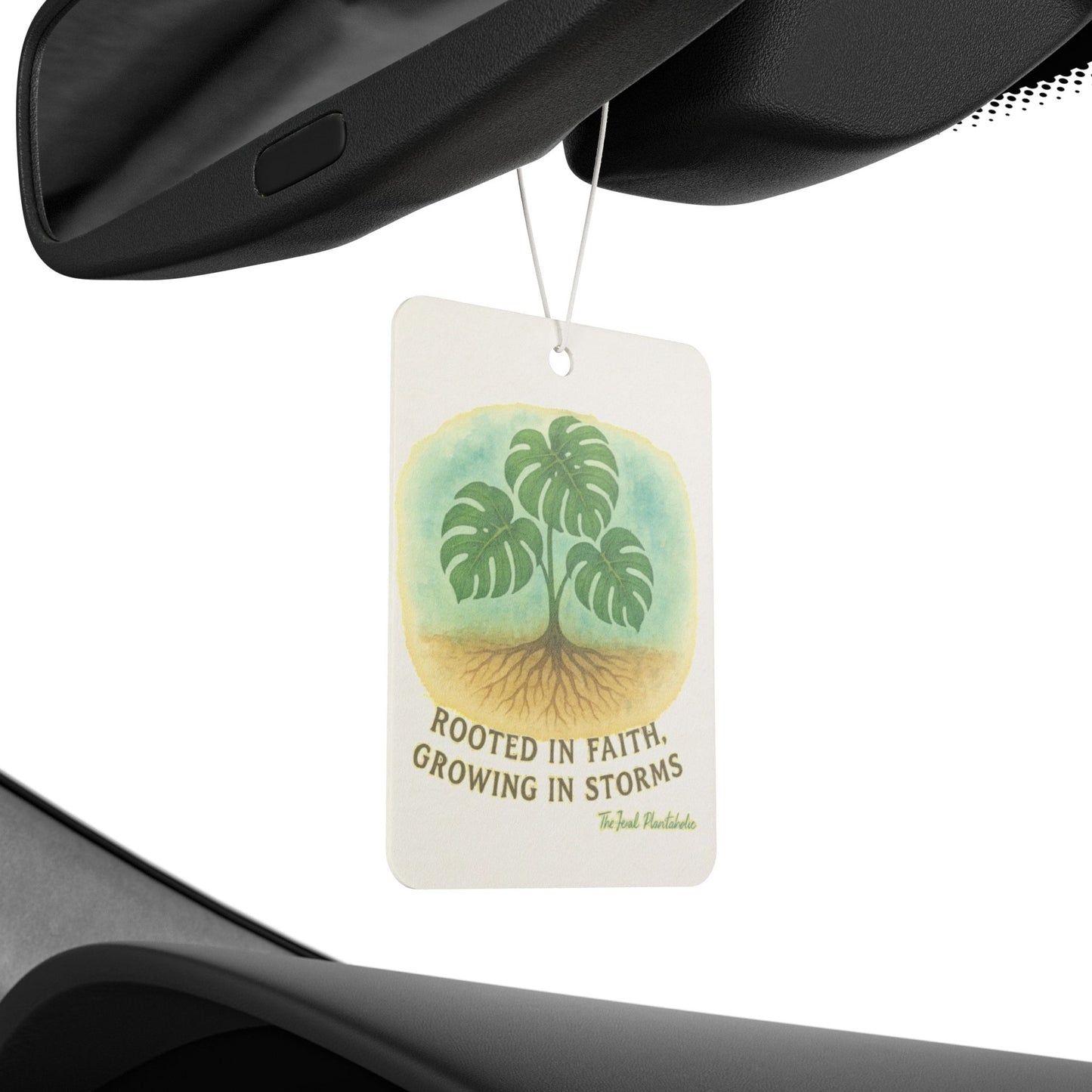 Car Air Freshener - Rooted in Faith, Growing in Storms - Inspirational Auto Decor, Faith-Based Gift, Car Perfume, Motivational Air Freshener