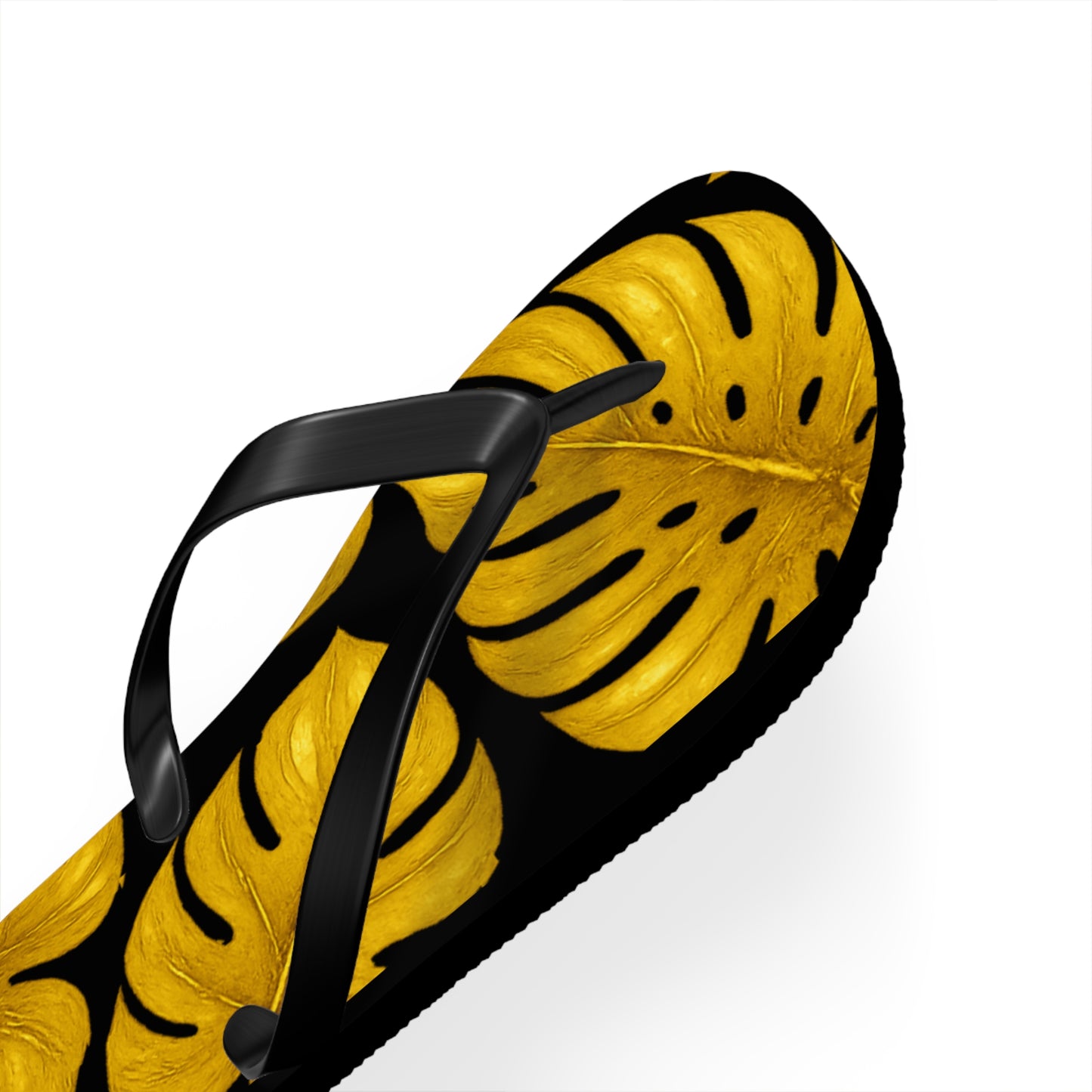 Tropical Flip Flops with Monstera Leaves, Summer Footwear, Beach Sandals, Vacation Essentials, Stylish Poolside Slippers