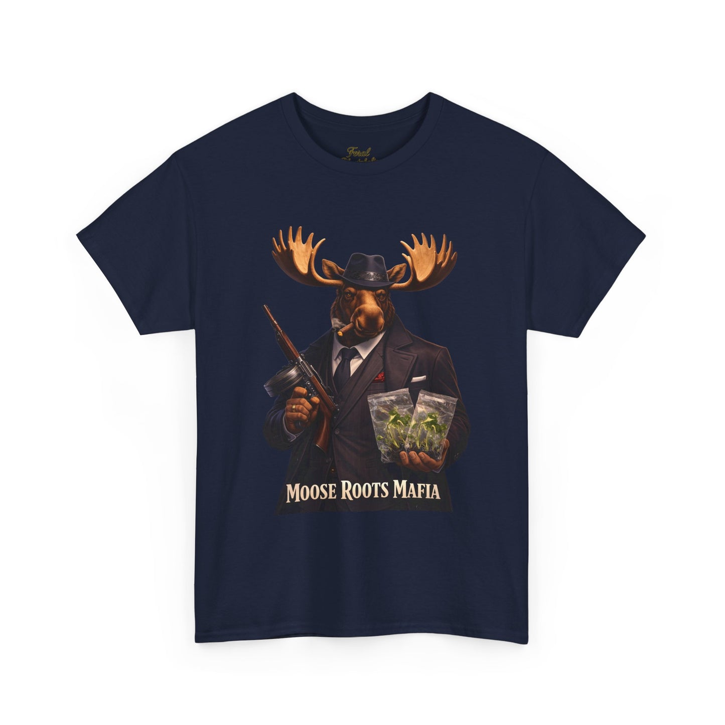 Moose Roots Mafia T-Shirt — Retro Moose Gang Artwork Tee