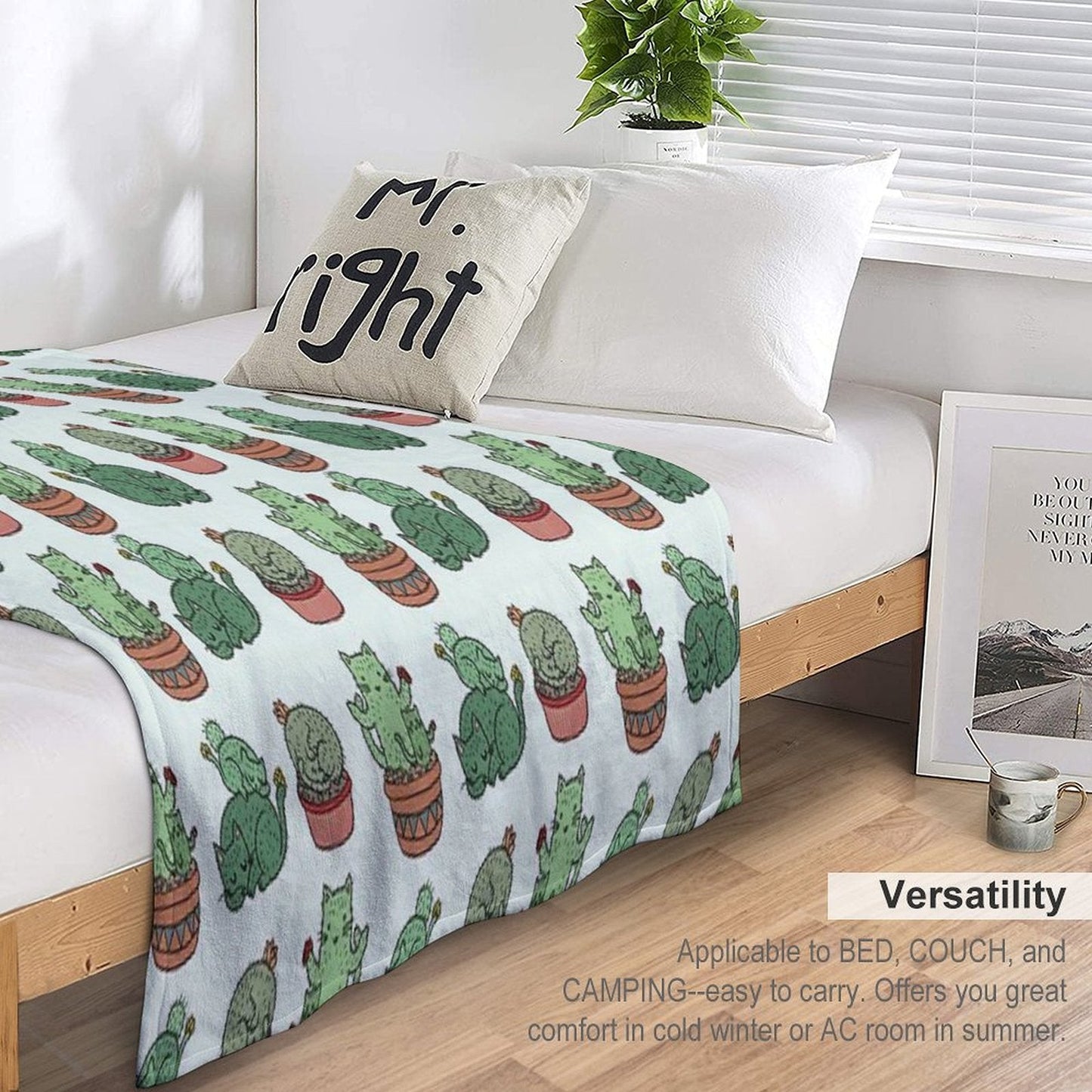 Cactus Cats Throw Blanket