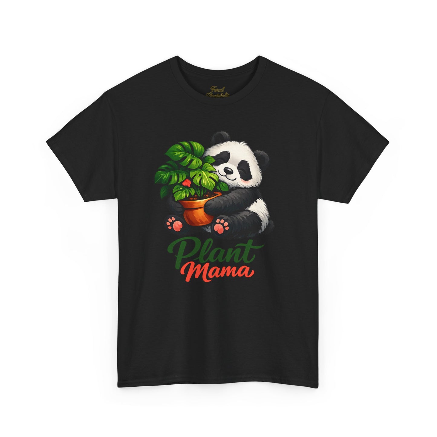 Plant Mama T-Shirt — Cute Panda Holding Potted Plant | Gardener Gift