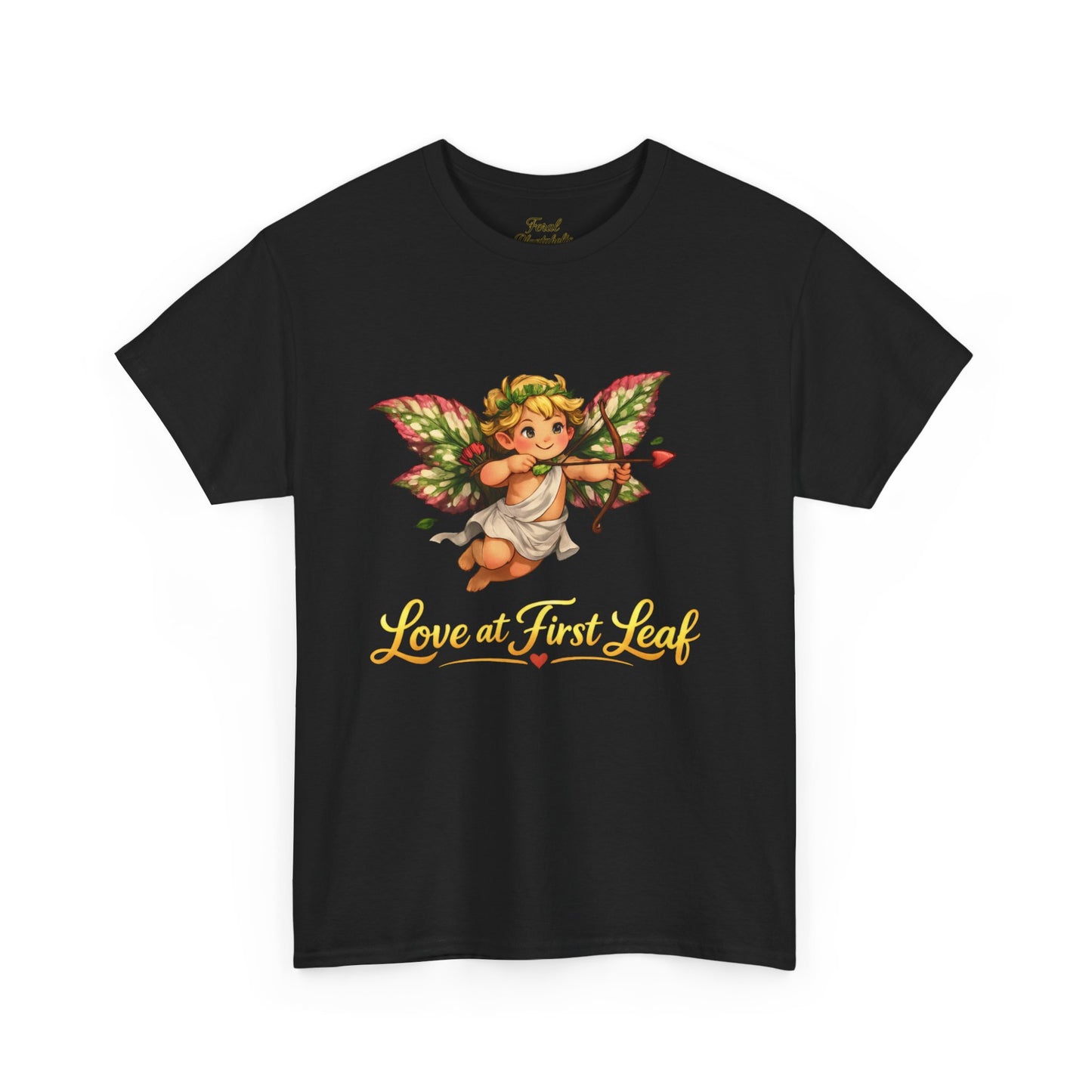 Love at First Leaf T‑Shirt — Vintage Cherub Fairy Graphic Tee