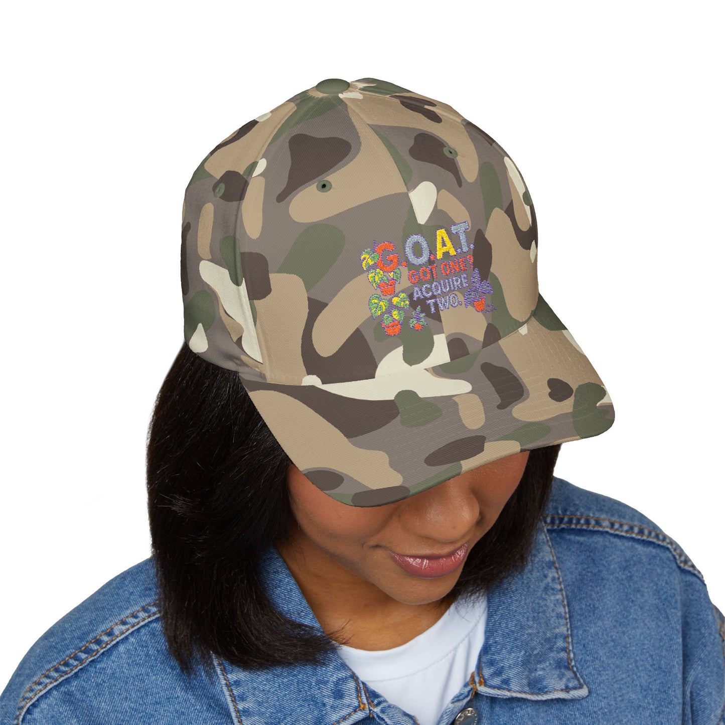 Embroidered Cap with Fun Design, Baseball Hat, G.O.A.T. Hat, Outdoor Gear, Gift for Sports Lovers, Adjustable Hat