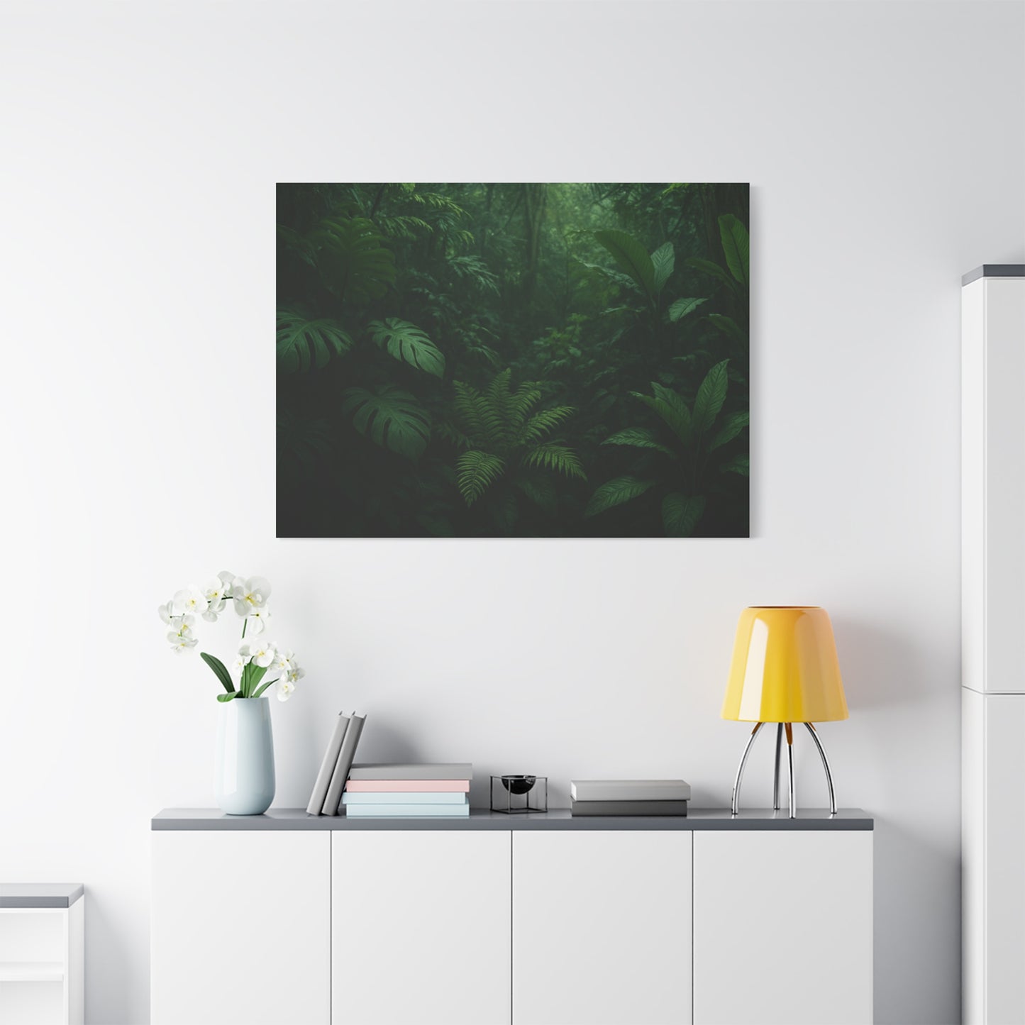 Jungle Matte Canvas Wall Art — Lush Green Tropical Forest Print (Stretched 1.25")