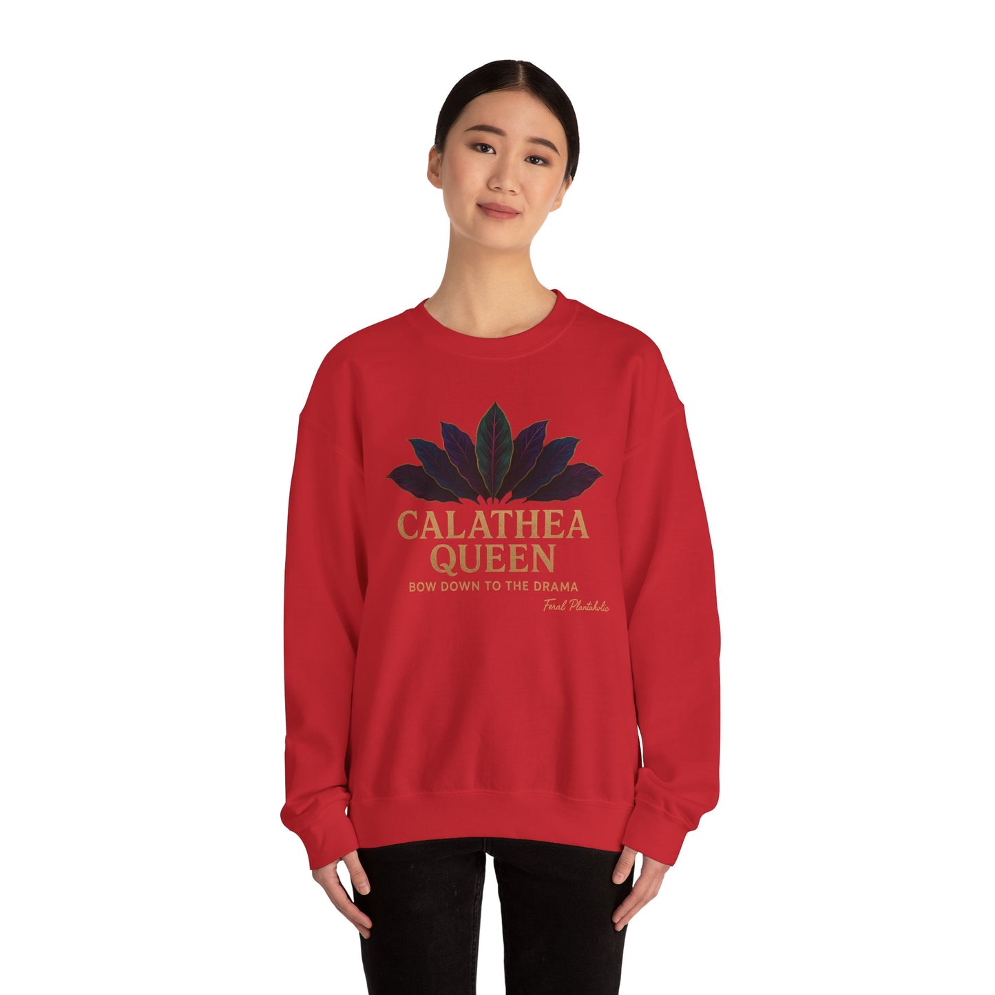 Calathea Queen Sweatshirt - Cozy Crewneck for Plant Lovers, Gift for Gardeners, Lounge Wear, Botanical Fashion, Nature Inspired Apparel