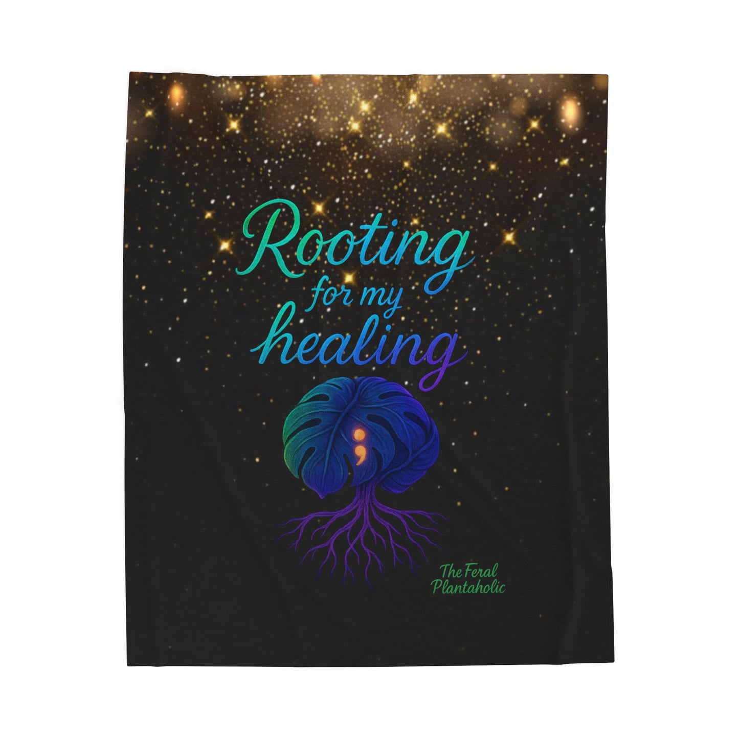 Rooting for My Healing Velveteen Plush Blanket | Cozy Throw for Self-Care, Spiritual Growth, Meditation, Wellness Gifts, Home Decor