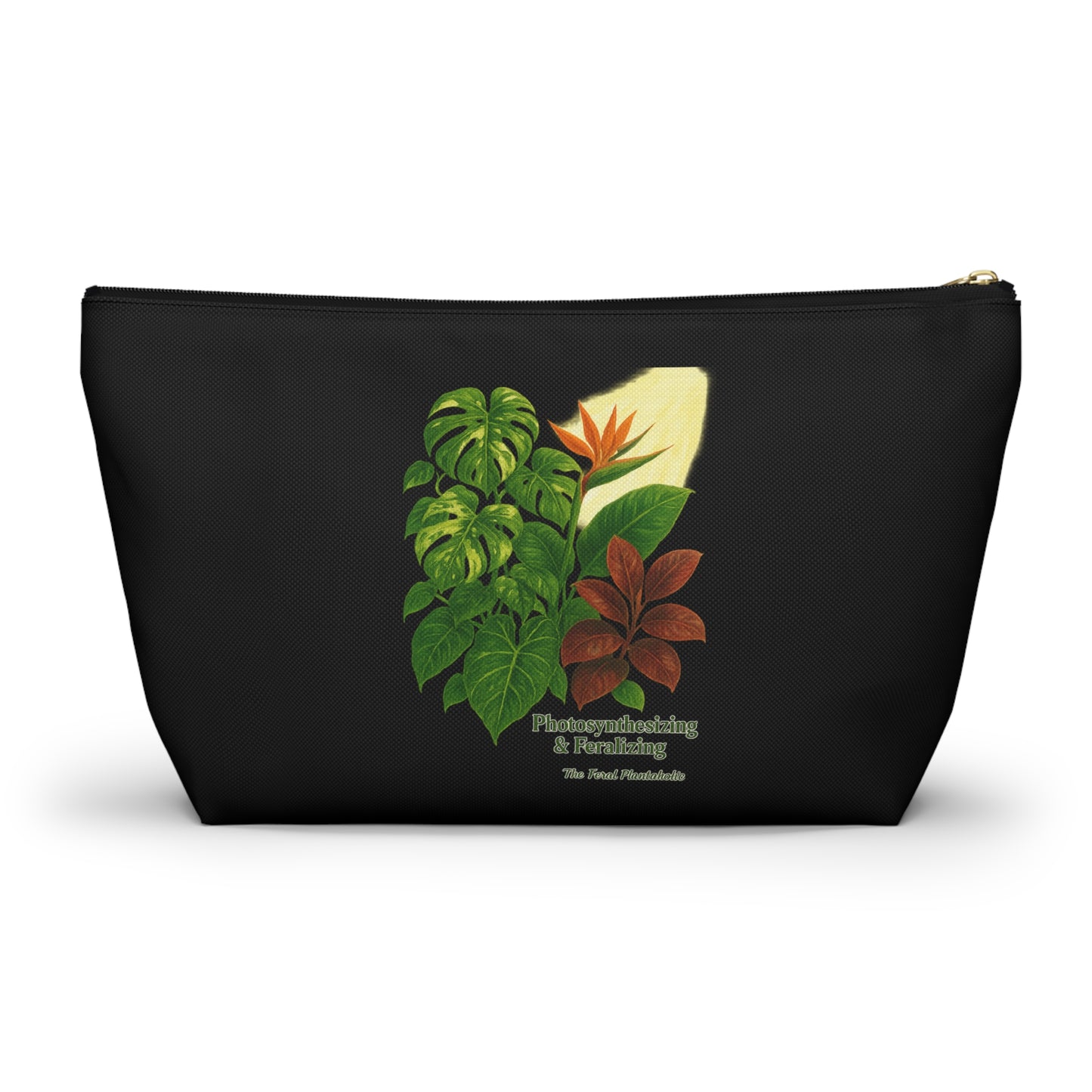 Eco-Friendly Botanical Accessory Pouch, Plant Lover Gift, Makeup Bag, Travel Organizer, Greenery Design