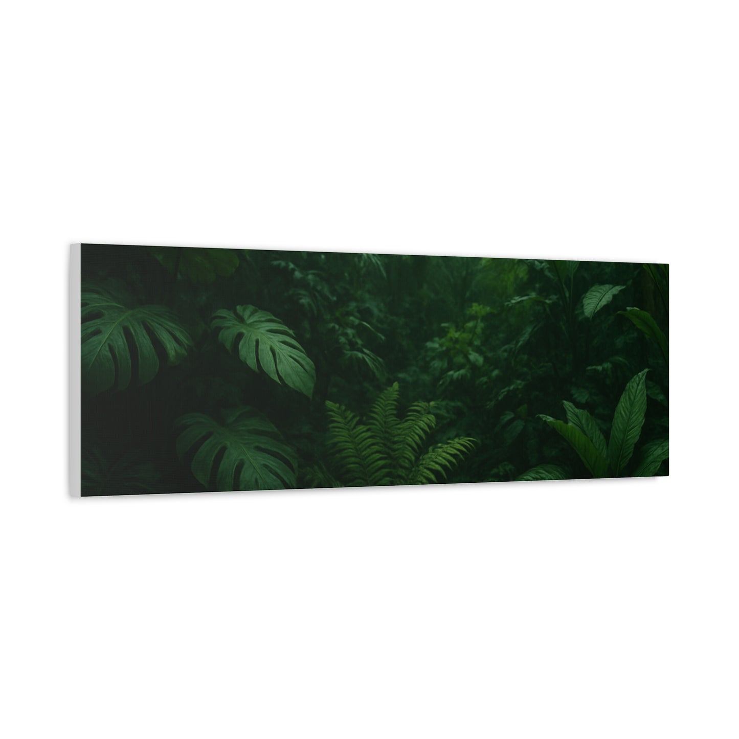 Jungle Matte Canvas Wall Art — Lush Green Tropical Forest Print (Stretched 1.25")