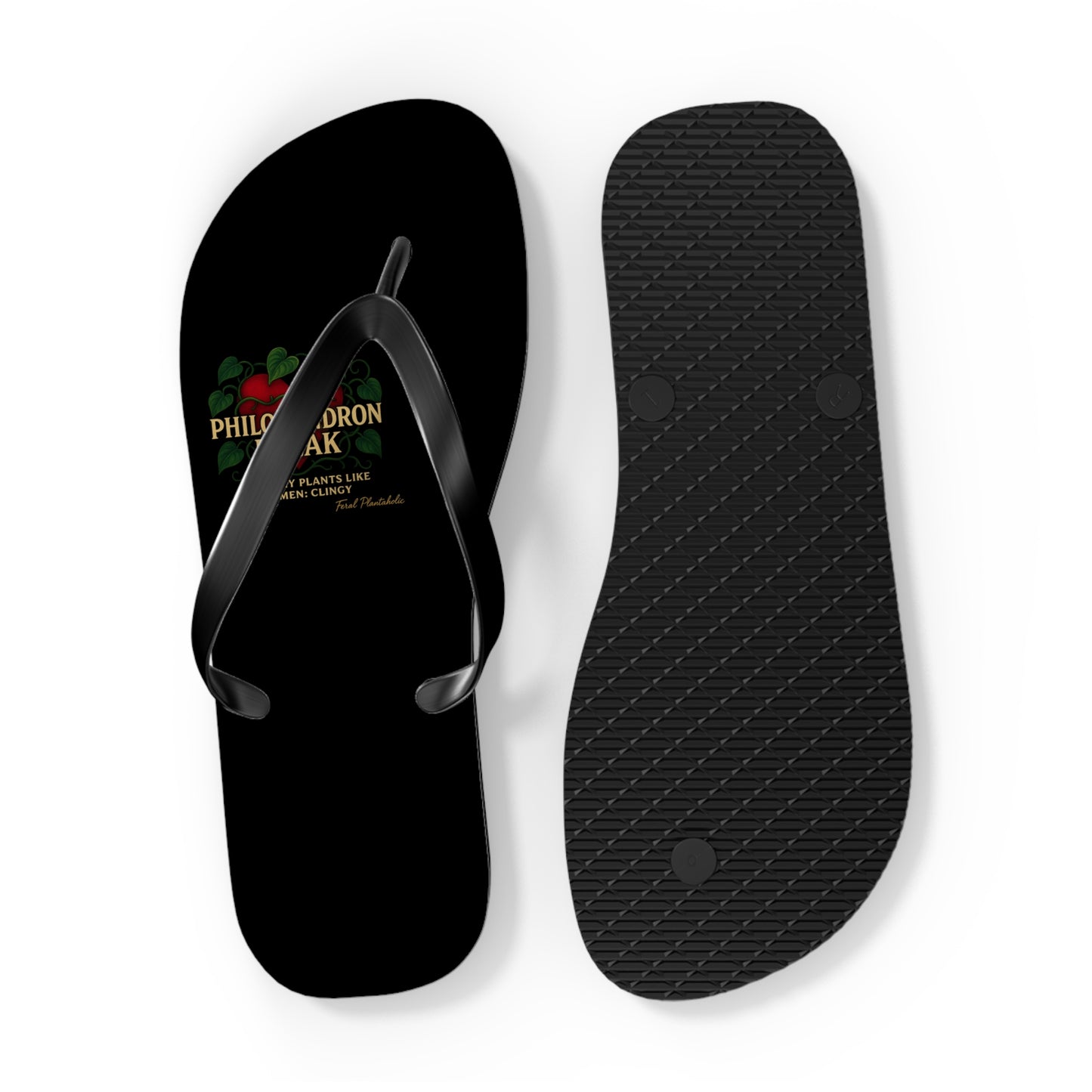 Philodendron Themed Flip Flops - Fun Summer Footwear, Beach Essentials, Gift for Fruit Lovers, Casual Sandals, Summer Vibes