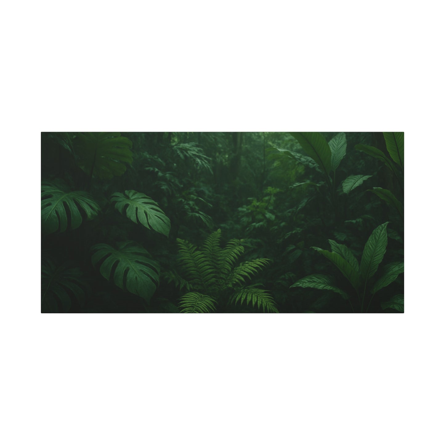 Jungle Matte Canvas Wall Art — Lush Green Tropical Forest Print (Stretched 1.25")