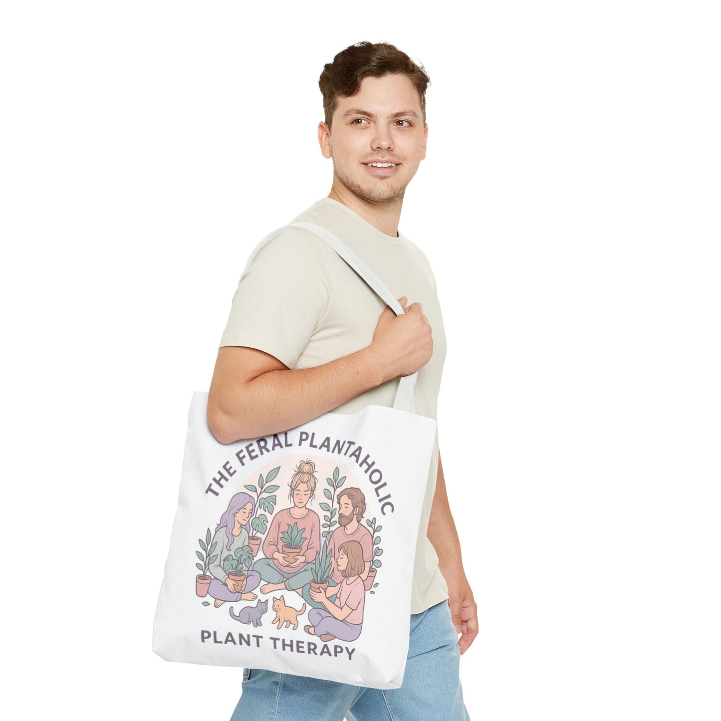 Feral Plantaholic Tote Bag, Plant Therapy Bag, Eco-Friendly Tote, Gifts for Gardeners, Plant Lover Accessories, Boho Style