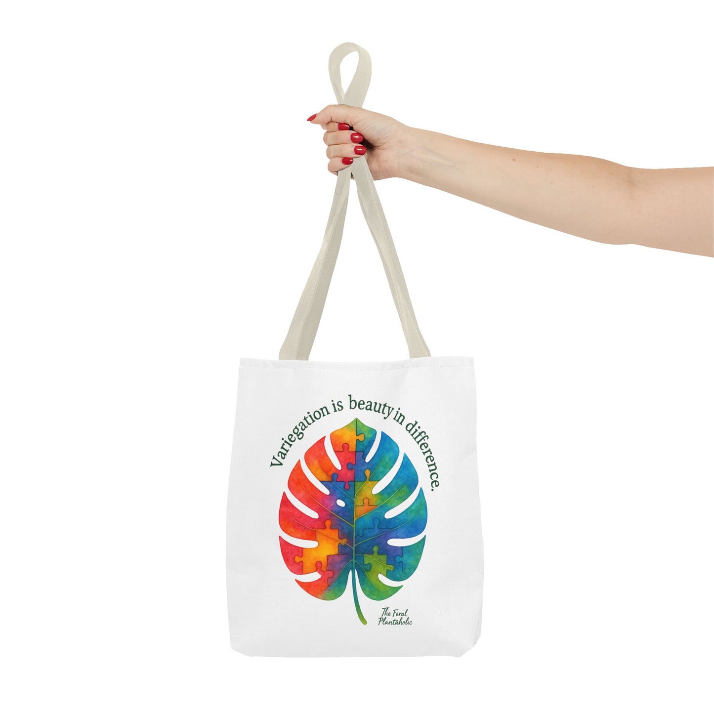 Colorful Monstera Leaf Tote Bag, Eco-Friendly Shopping Bag, Puzzle Aesthetic Purse, Nature Lover Gift, Art Tote for Every Occasion