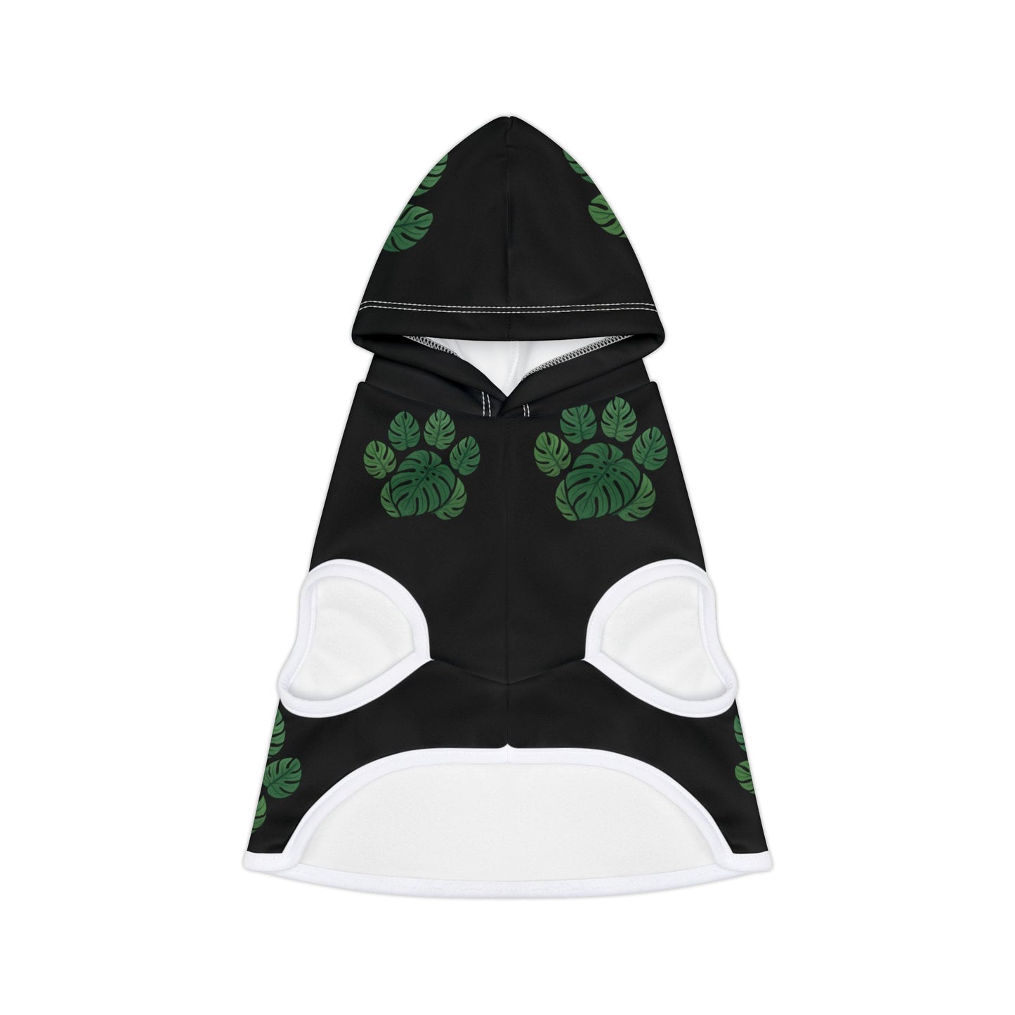 Monstera Paw Print Pet Hoodie — Green Tropical Dog & Cat Hoodie