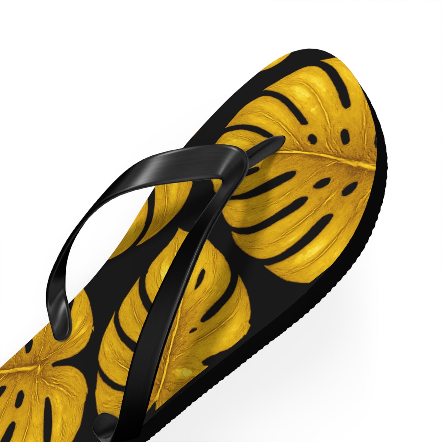 Tropical Flip Flops with Monstera Leaves, Summer Footwear, Beach Sandals, Vacation Essentials, Stylish Poolside Slippers
