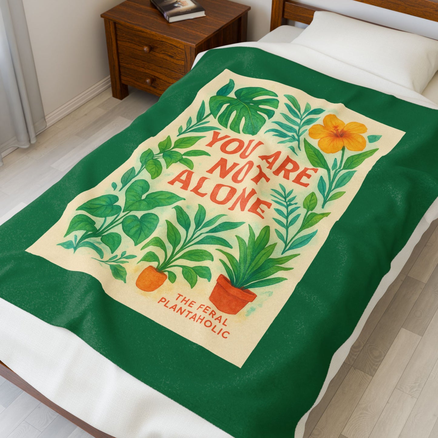 Plush Throw Blanket with Motivational Quote, Cozy Gift for Plant Lovers, Self-Care Decor, Greenery Themed Home Accessory, Perfect for [...]