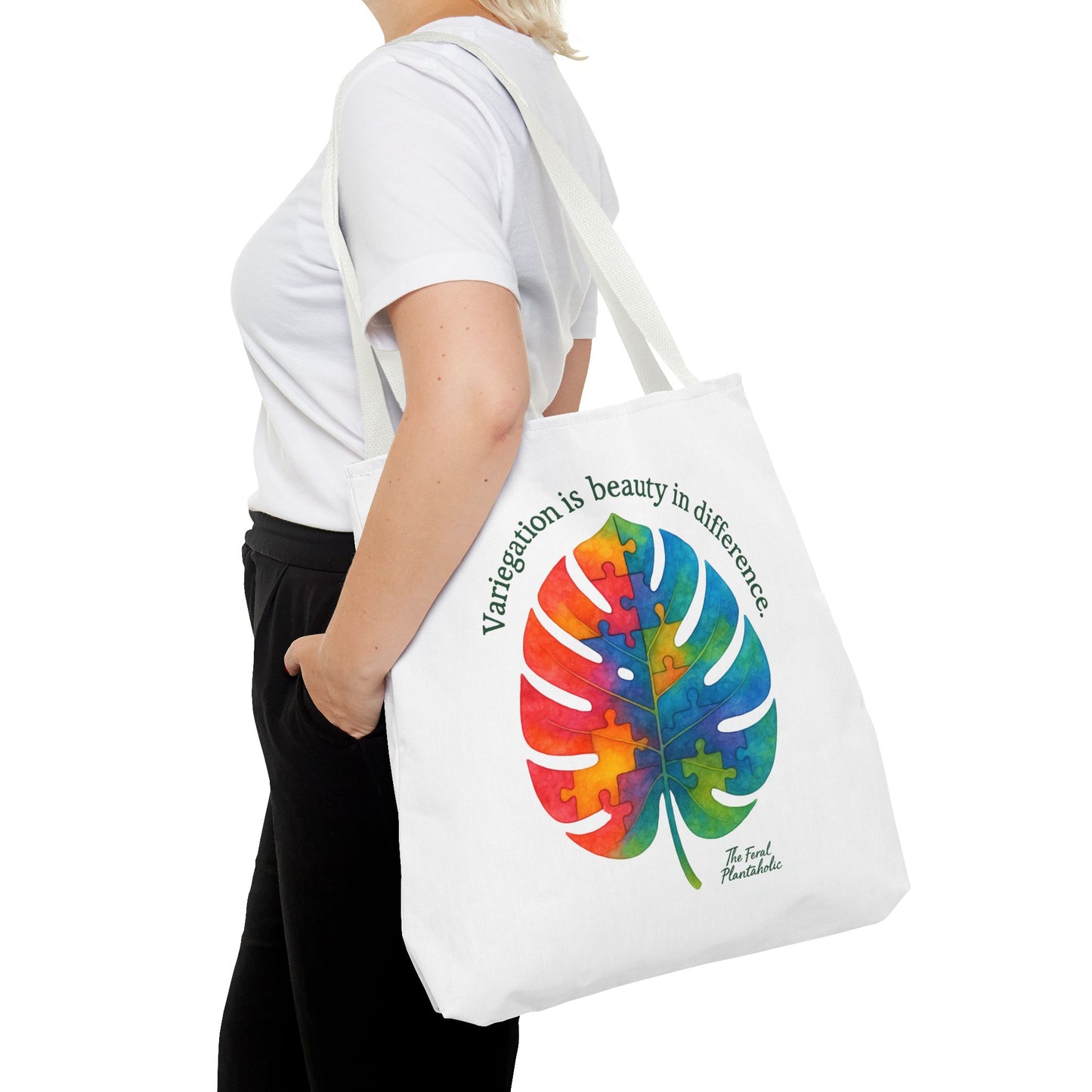 Colorful Monstera Leaf Tote Bag, Eco-Friendly Shopping Bag, Puzzle Aesthetic Purse, Nature Lover Gift, Art Tote for Every Occasion