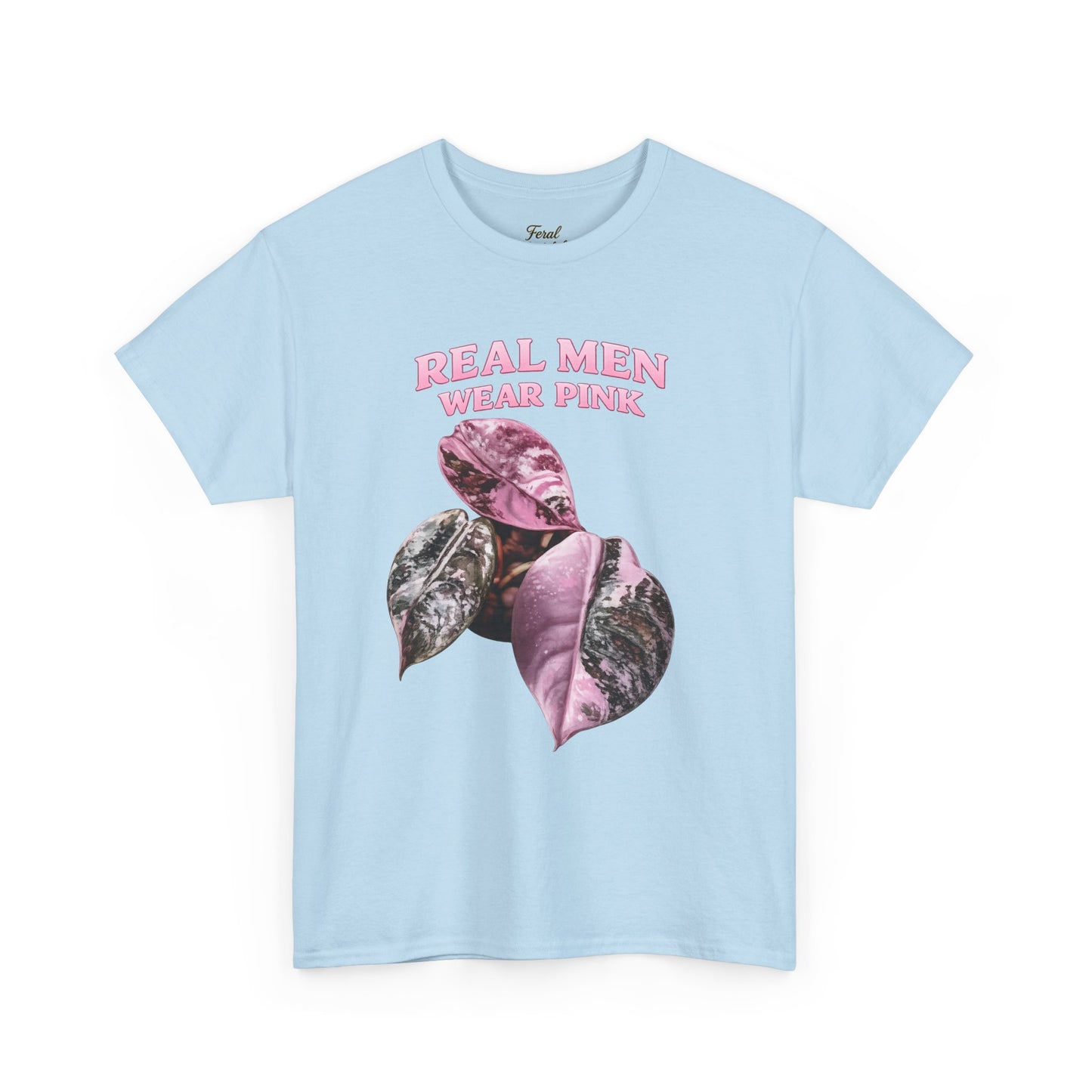 Real Men Wear Pink T-Shirt – Vintage Pink Leaf Graphic Tee