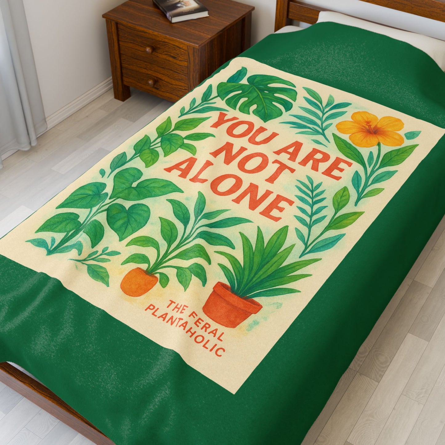 Plush Throw Blanket with Motivational Quote, Cozy Gift for Plant Lovers, Self-Care Decor, Greenery Themed Home Accessory, Perfect for [...]