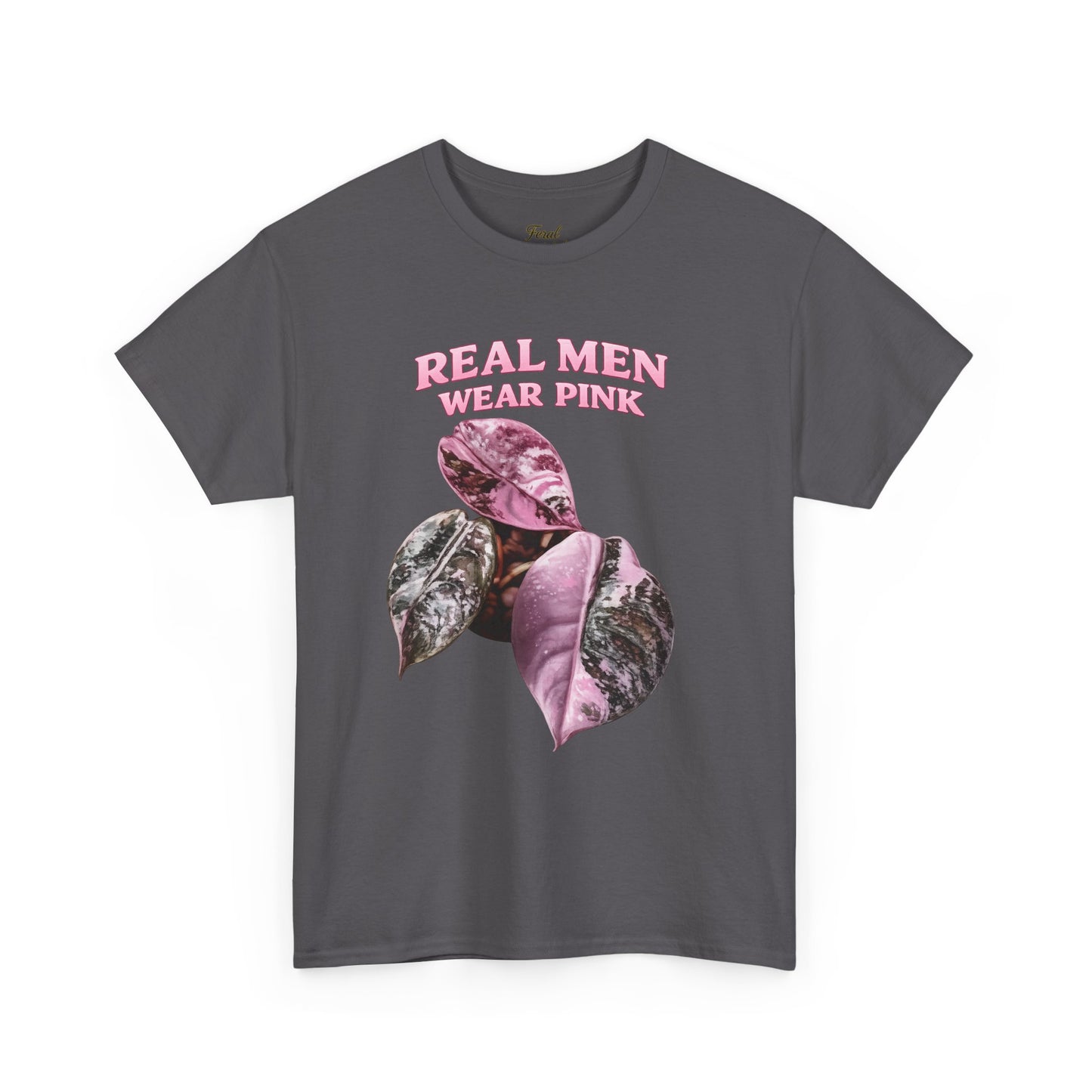 Real Men Wear Pink T-Shirt – Vintage Pink Leaf Graphic Tee