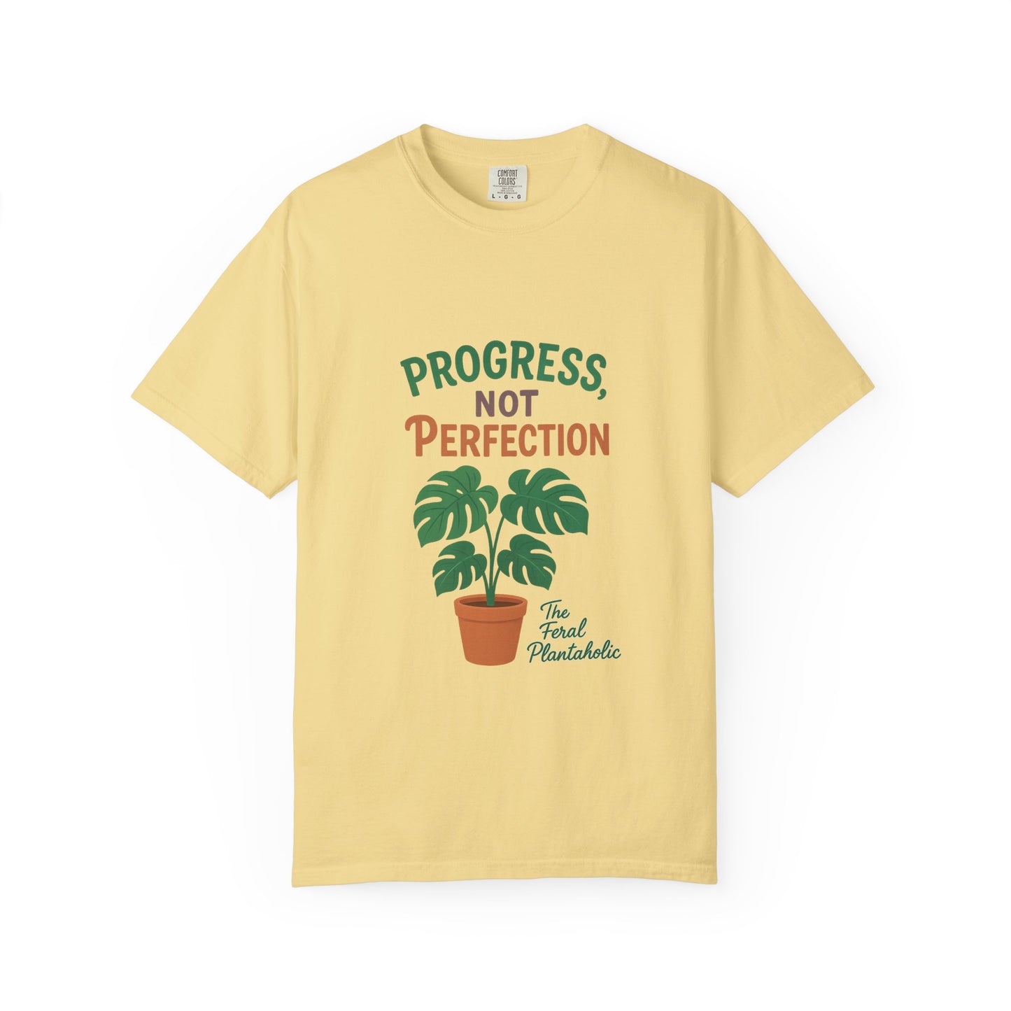 Progress Not Perfection Plant T-Shirt, Casual Unisex Tee, Gift for Plant Lovers, Eco-Friendly Fashion, Gardening Apparel, Relaxed Fit