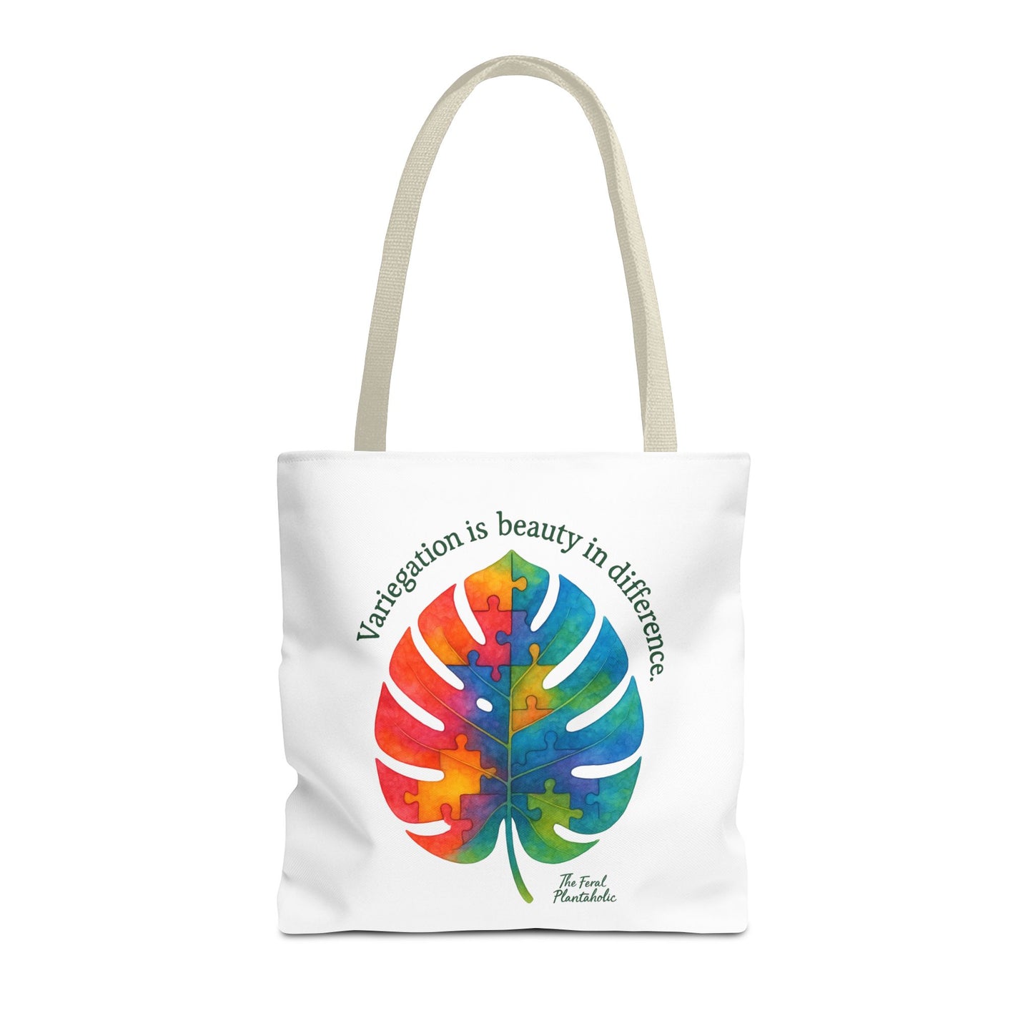 Colorful Monstera Leaf Tote Bag, Eco-Friendly Shopping Bag, Puzzle Aesthetic Purse, Nature Lover Gift, Art Tote for Every Occasion