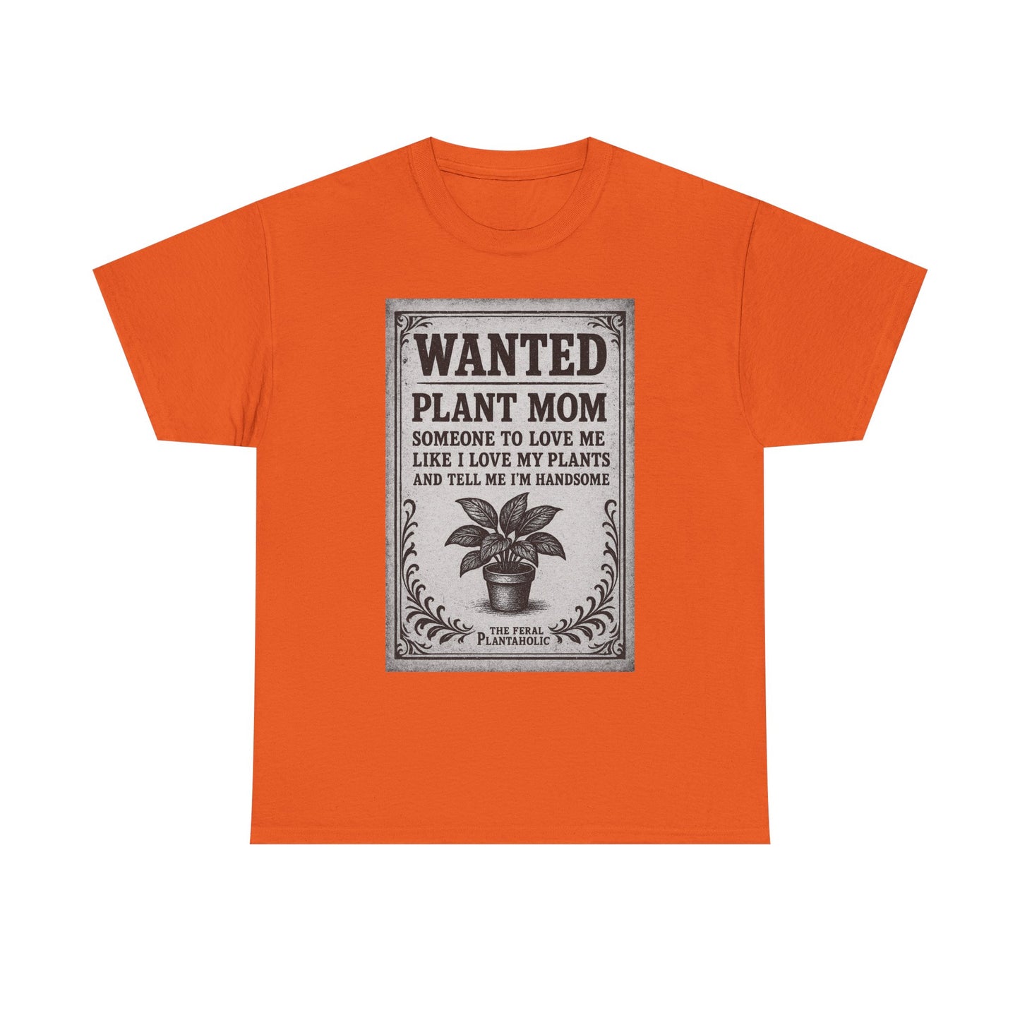 Wanted Plant Mom Unisex Heavy Cotton Tee, Plant Lover Gift, Gardening Shirt, Botanical Humor Tee, Houseplant Mom Apparel