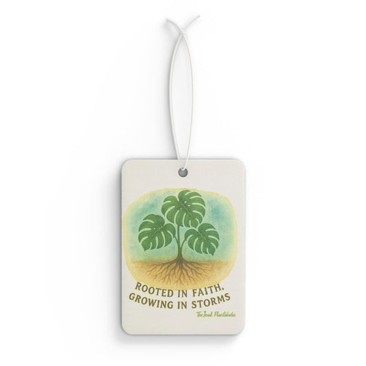Car Air Freshener - Rooted in Faith, Growing in Storms - Inspirational Auto Decor, Faith-Based Gift, Car Perfume, Motivational Air Freshener