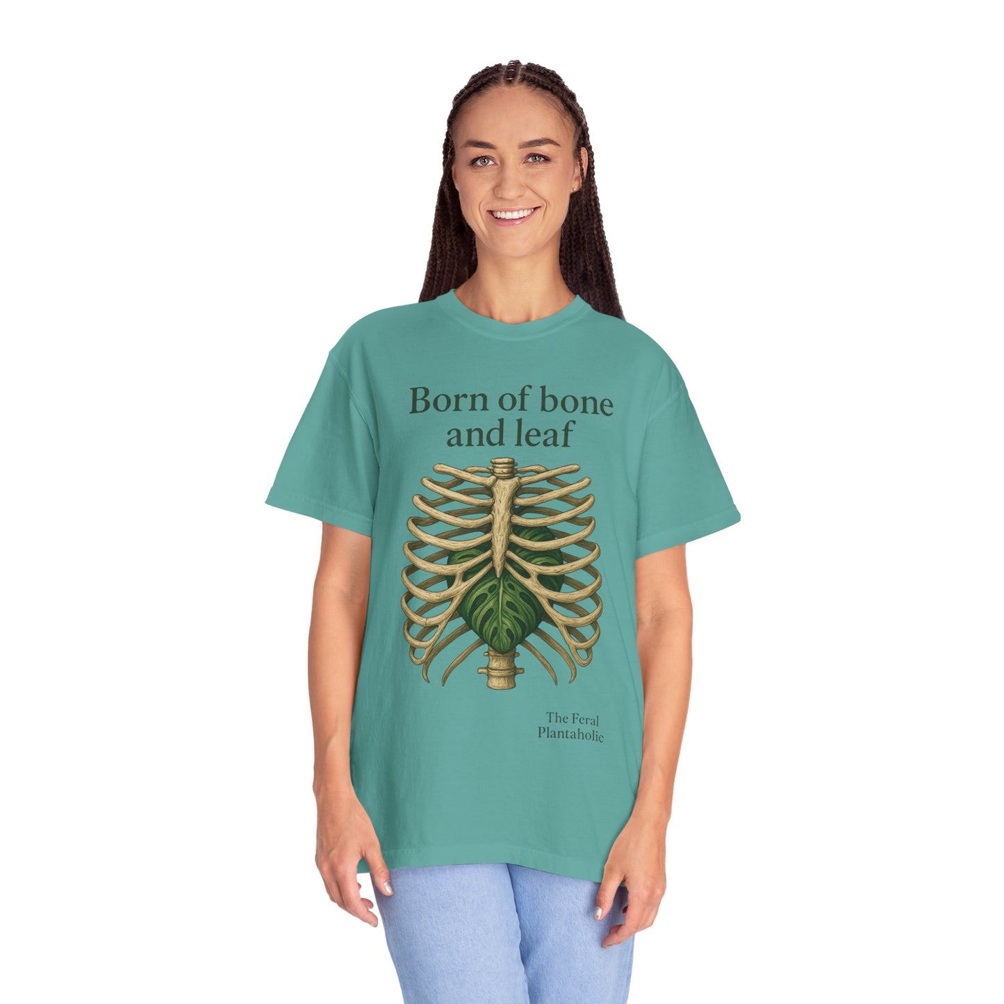 Born of Bone and Leaf T-Shirt — Botanical Ribcage Graphic Tee