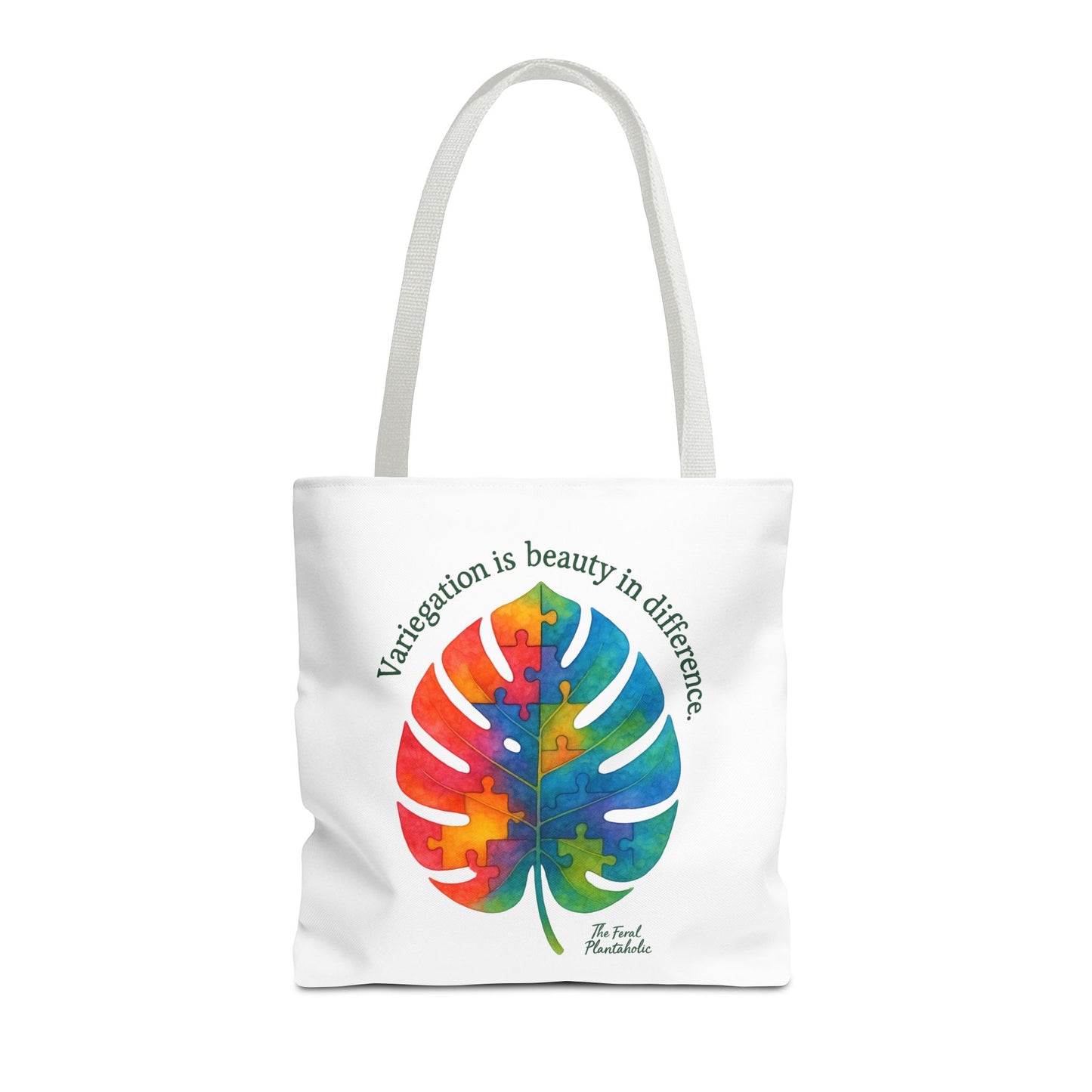 Colorful Monstera Leaf Tote Bag, Eco-Friendly Shopping Bag, Puzzle Aesthetic Purse, Nature Lover Gift, Art Tote for Every Occasion