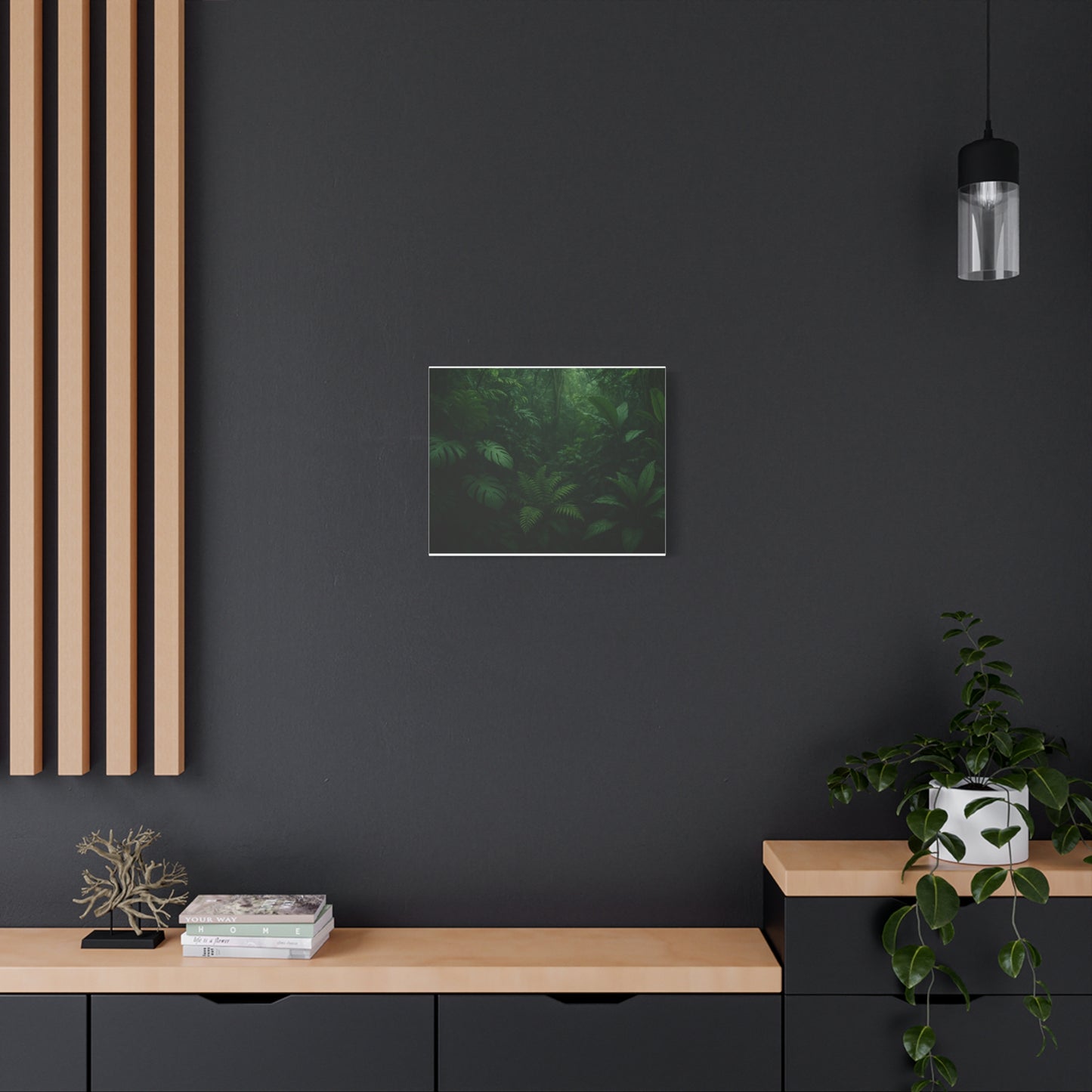 Jungle Matte Canvas Wall Art — Lush Green Tropical Forest Print (Stretched 1.25")