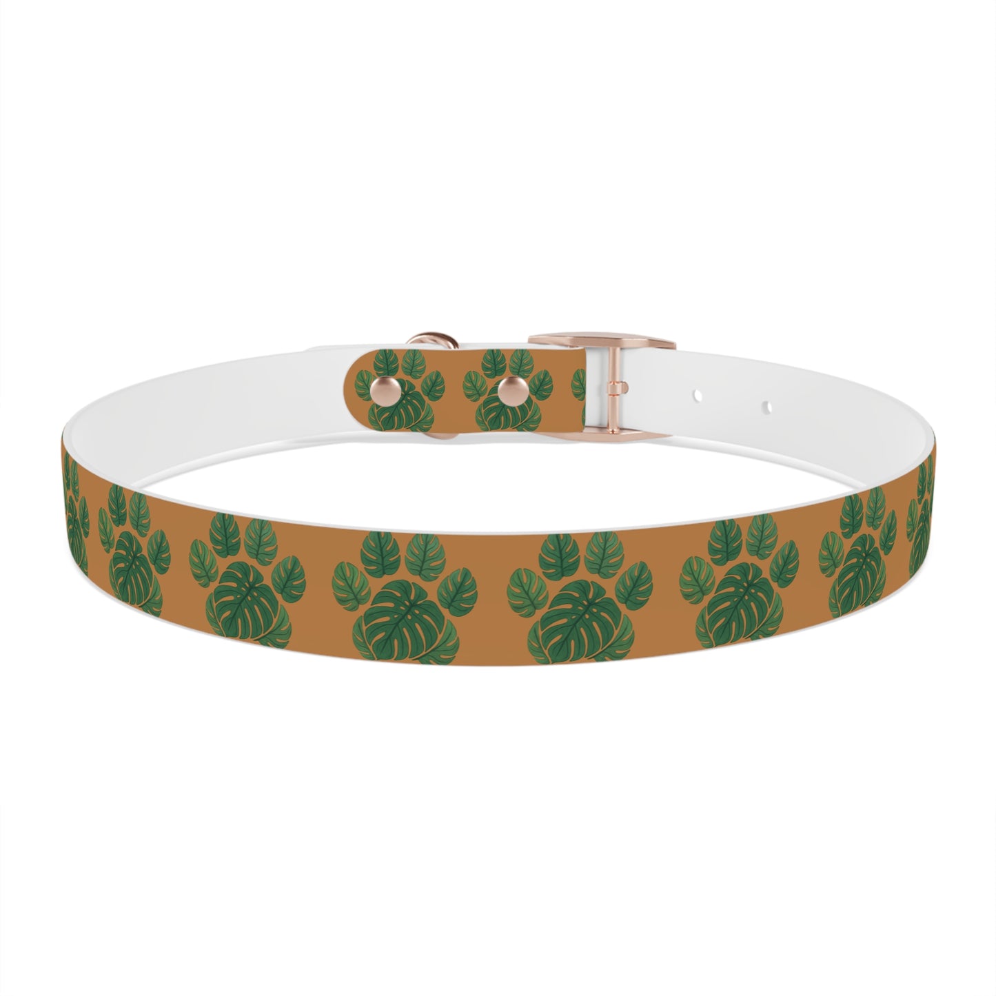 Monstera Leaf Dog Collar — Tropical Green Plant Pattern Pet Collar