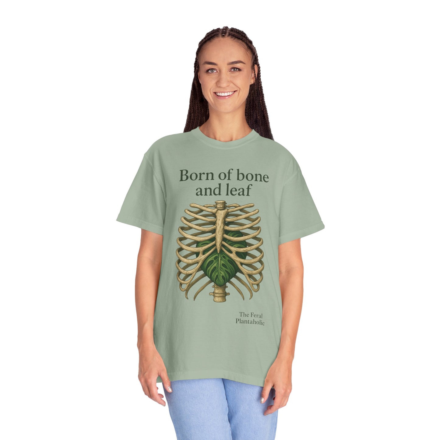 Born of Bone and Leaf T-Shirt — Botanical Ribcage Graphic Tee