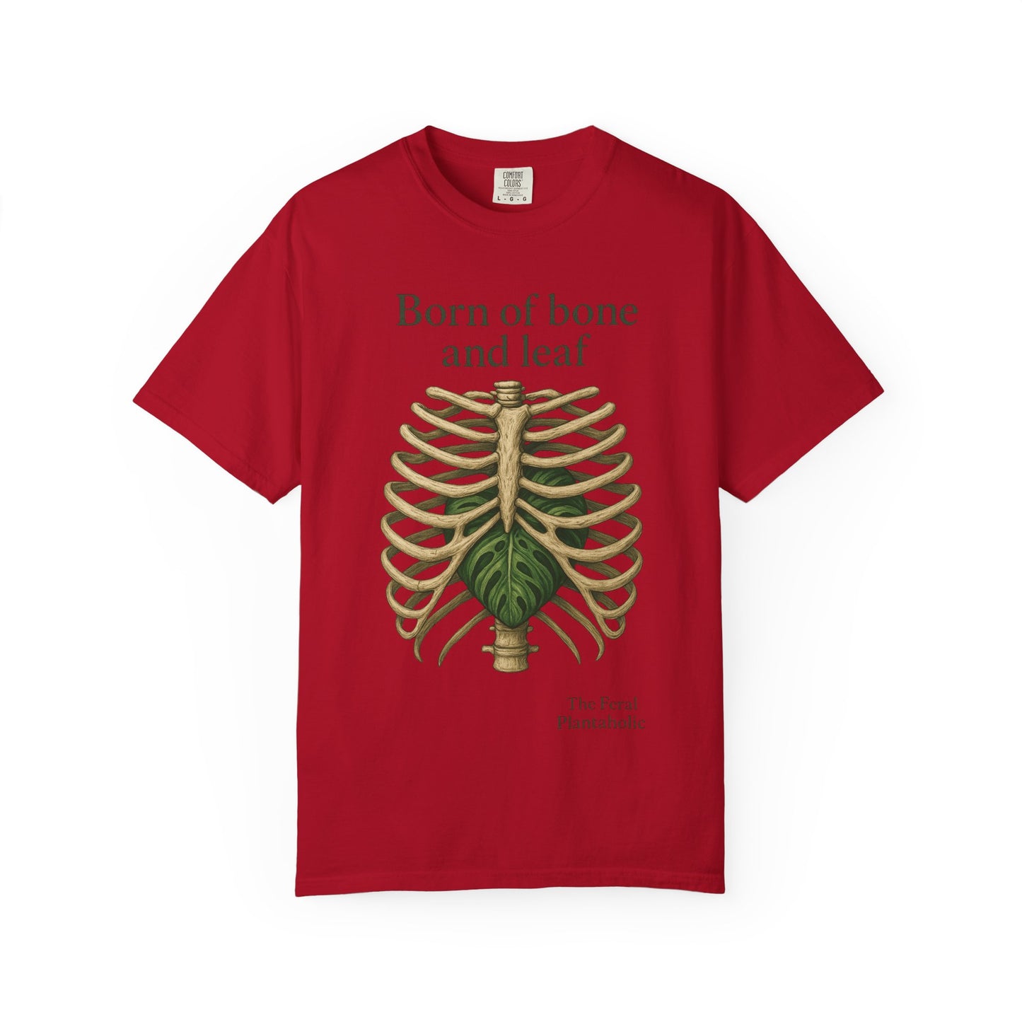 Born of Bone and Leaf T-Shirt — Botanical Ribcage Graphic Tee