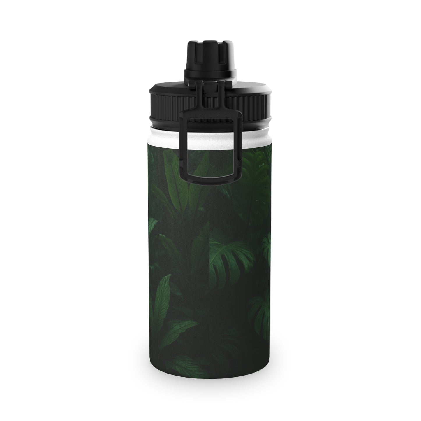 Stainless Steel Water Bottle — Dark Jungle Ferns Sports Lid (Insulated Sports Bottle)
