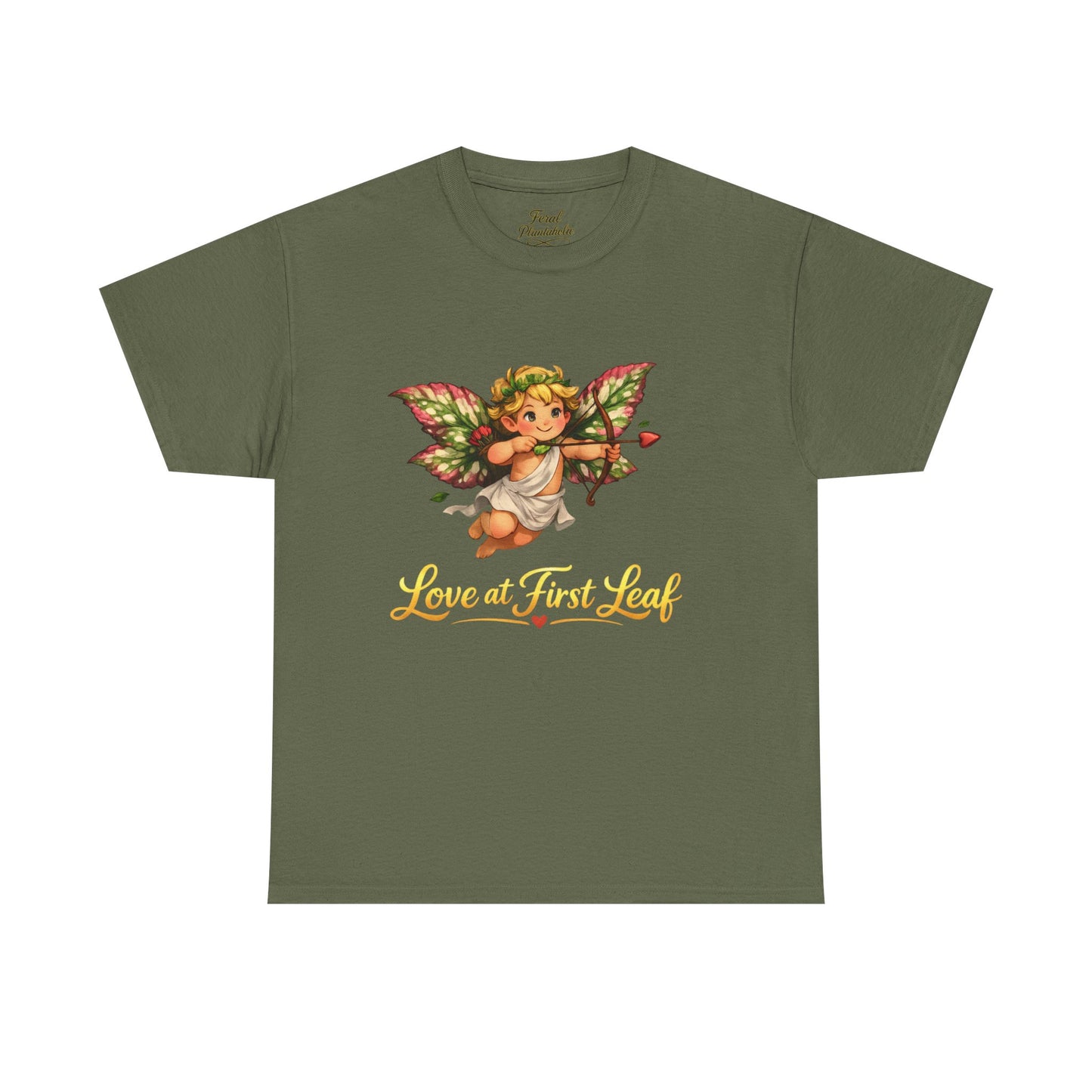 Love at First Leaf T‑Shirt — Vintage Cherub Fairy Graphic Tee