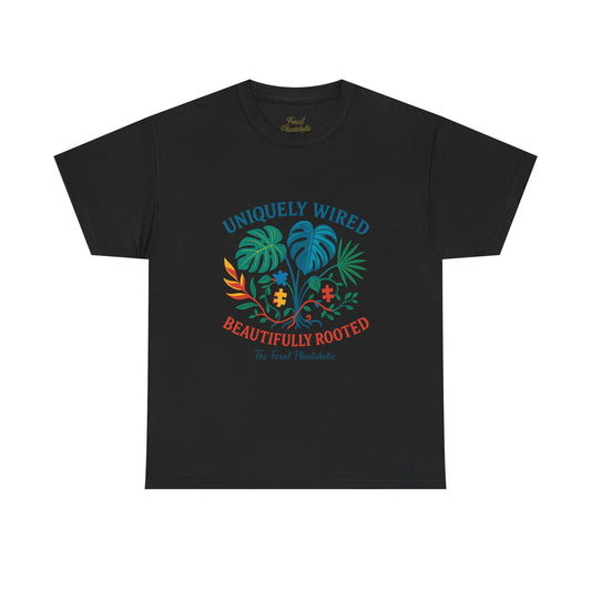 T-Shirt featuring 'Uniquely Wired, Beautifully Rooted' Design, Perfect Gift for Plant Lovers, Casual Wear, Eco-friendly Fashion, [...]