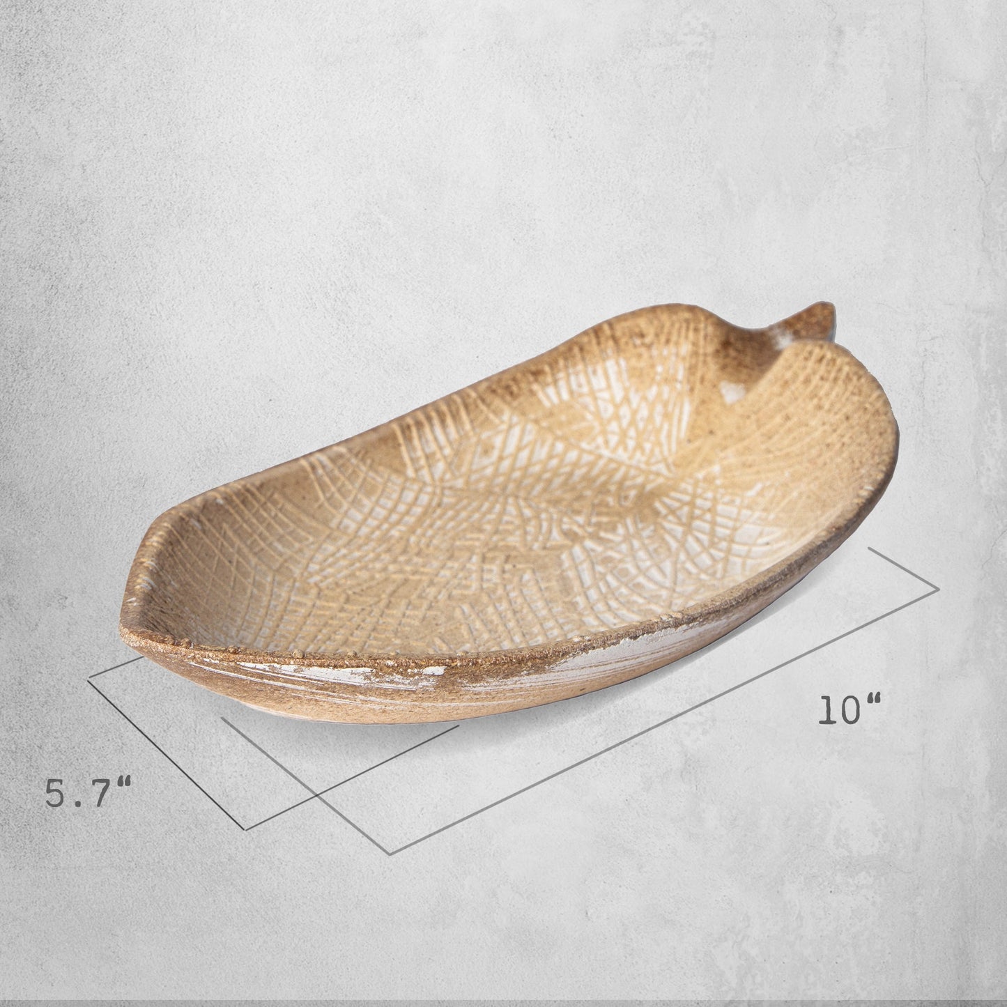 422 - Wood Leaf Shaped Tray Decorative Serving Platter Plate Dish Key Bowl Entryway