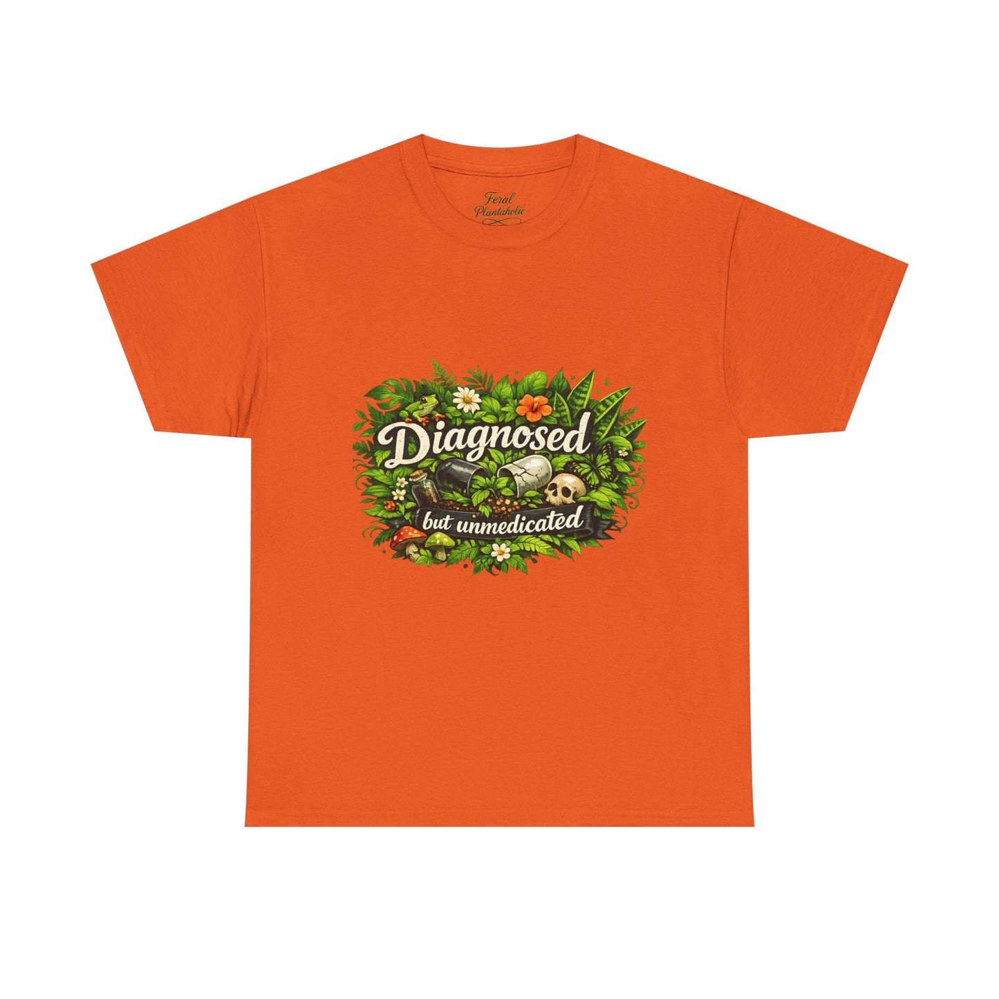 T-Shirt — "Diagnosed but Unmedicated" Floral Mental Health Awareness Tee