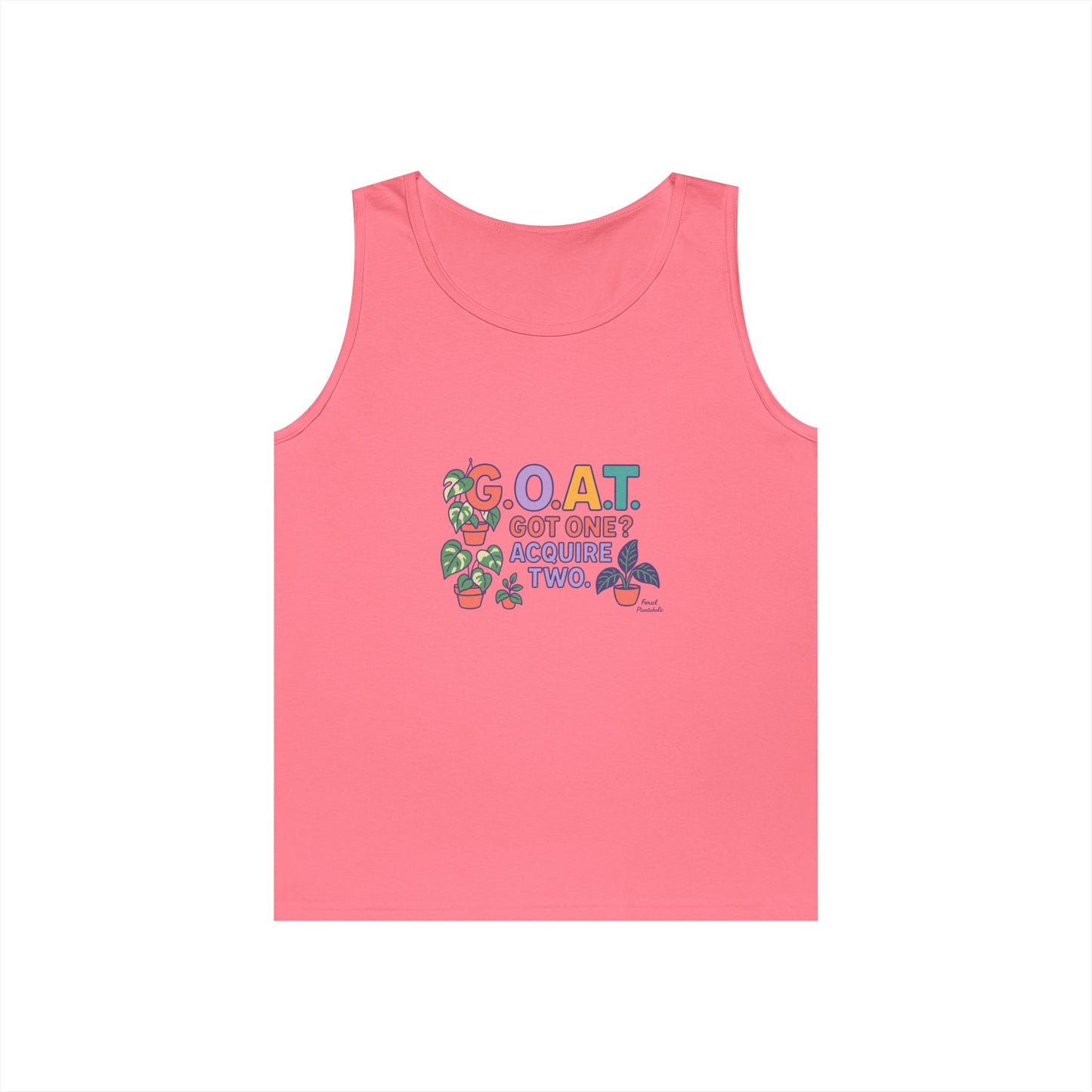 GOAT Tank Top - Unisex Heavy Cotton, Fun Graphic, Perfect for Summer, Casual Wear, Gift for Plant Lovers, St. Patrick's Day, Housewarming
